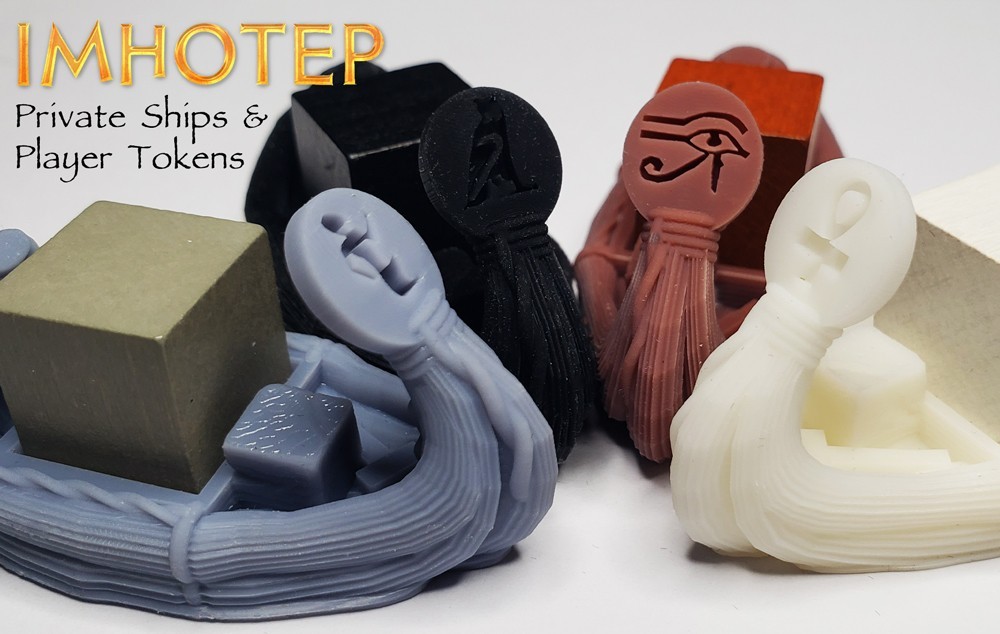 Imhotep: Builder of Egypt Player Tokens 6pcs | Multi-colored 3d Printed Pieces