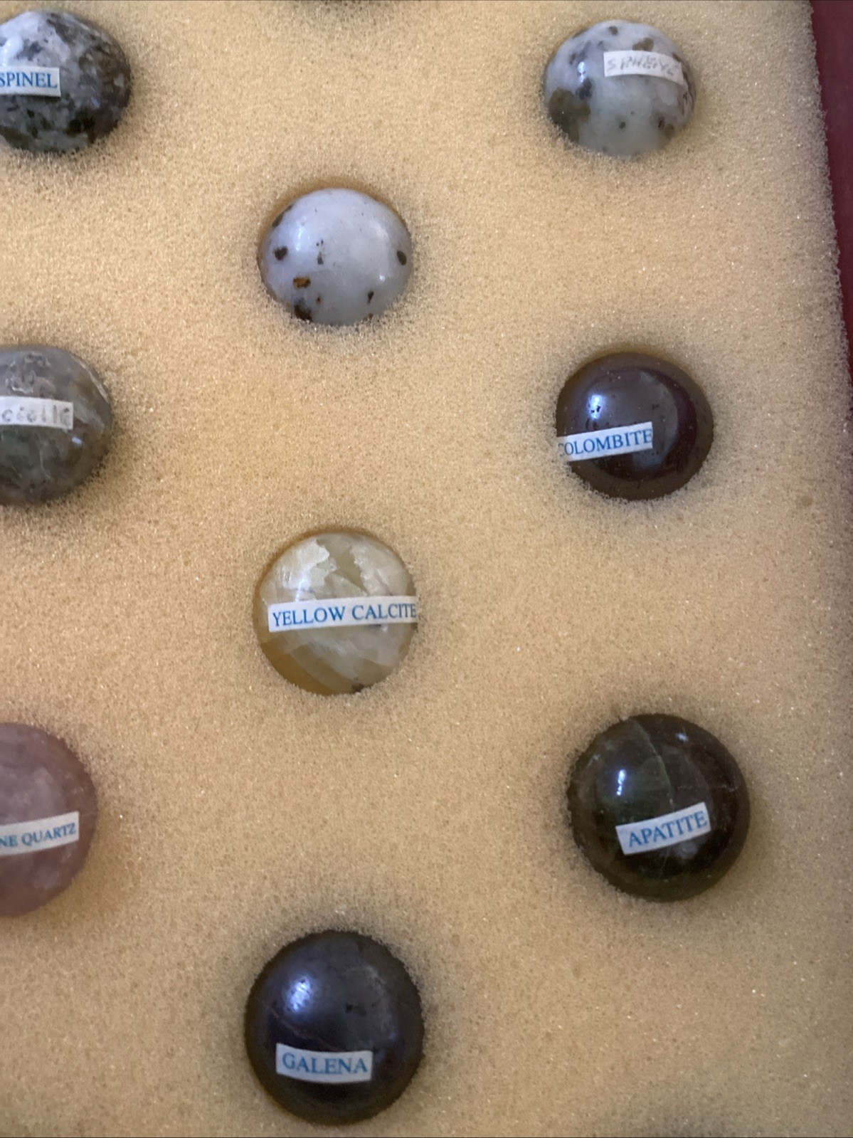 Authentic Models Semi-Precious Solitaire Game 36 Handmade Marbles In Box