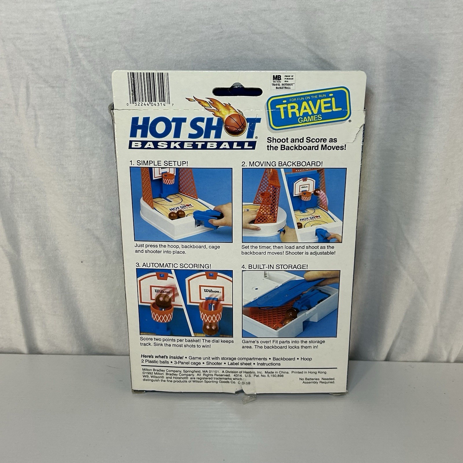 Vintage 1992 Milton Bradley MB Hot Shot Travel Basketball Game Motorized