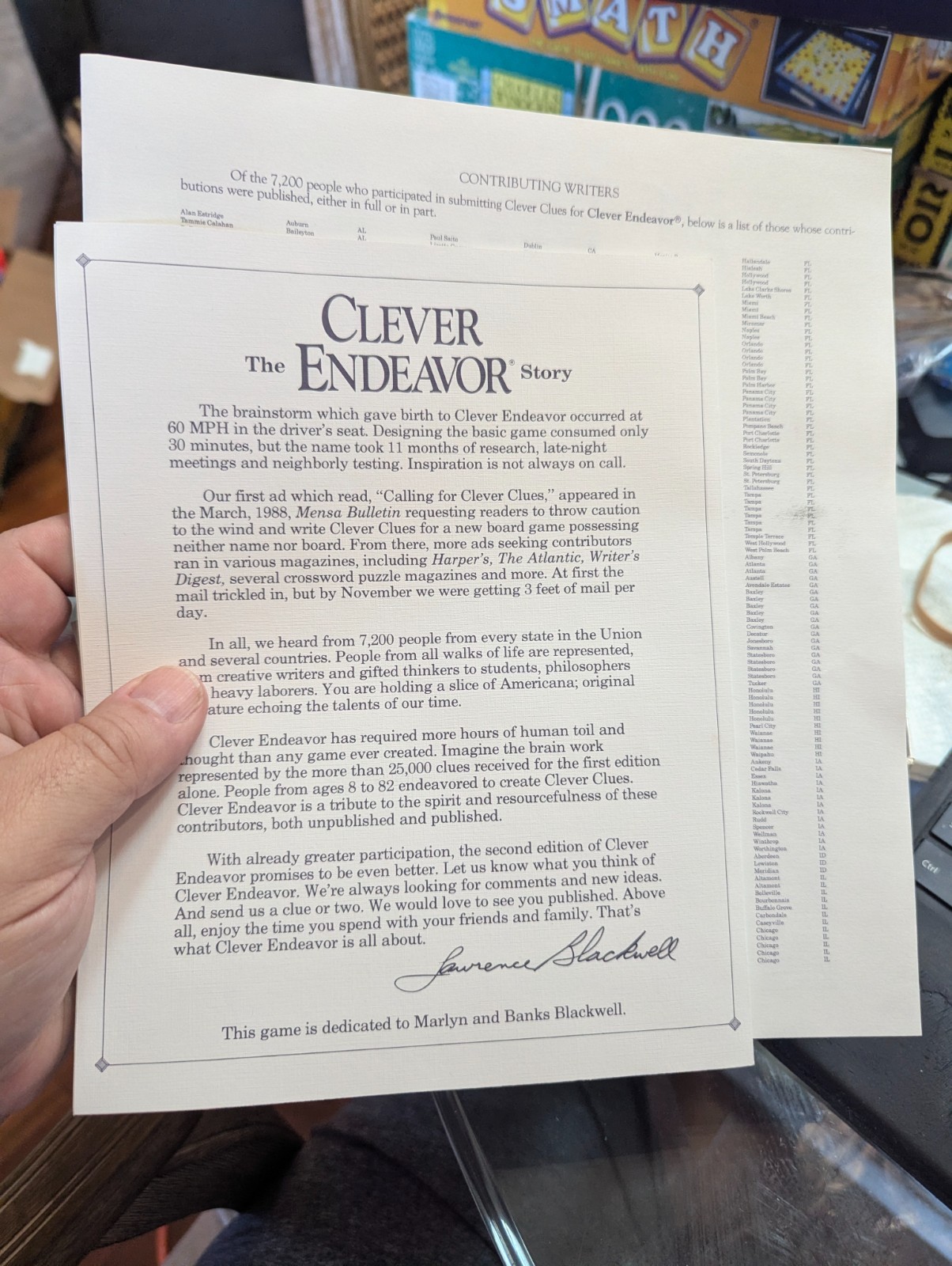 CLEVER ENDEAVOR Deluxe Edition Master Game 100% COMPLETE 1989 VINTAGE CEDE2