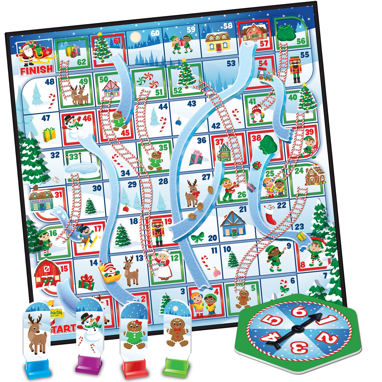MasterPieces – Candy Cane Kingdom – Christmas Slides & Ladders Board Game