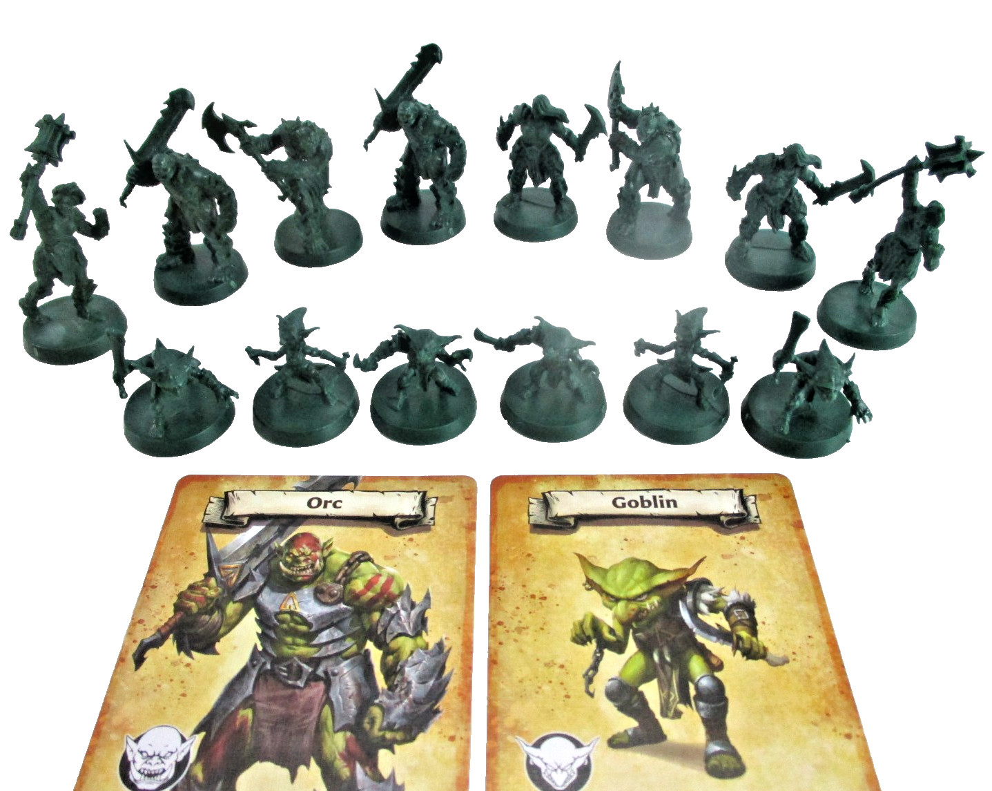 HeroQuest: 14x ORC & GOBLIN Minis & Cards NEW!!