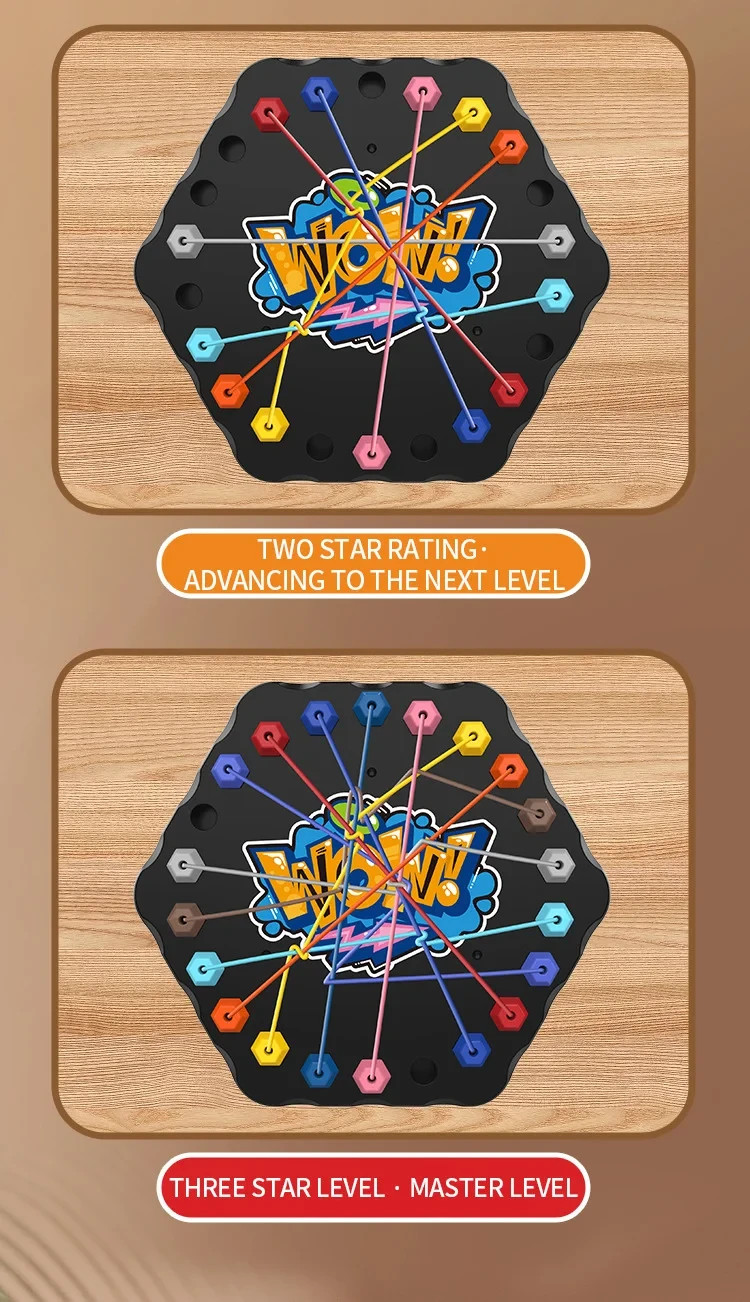 Children Puzzle Board Game Untangle Rope Knots Challenge Social Party Parent-Chi