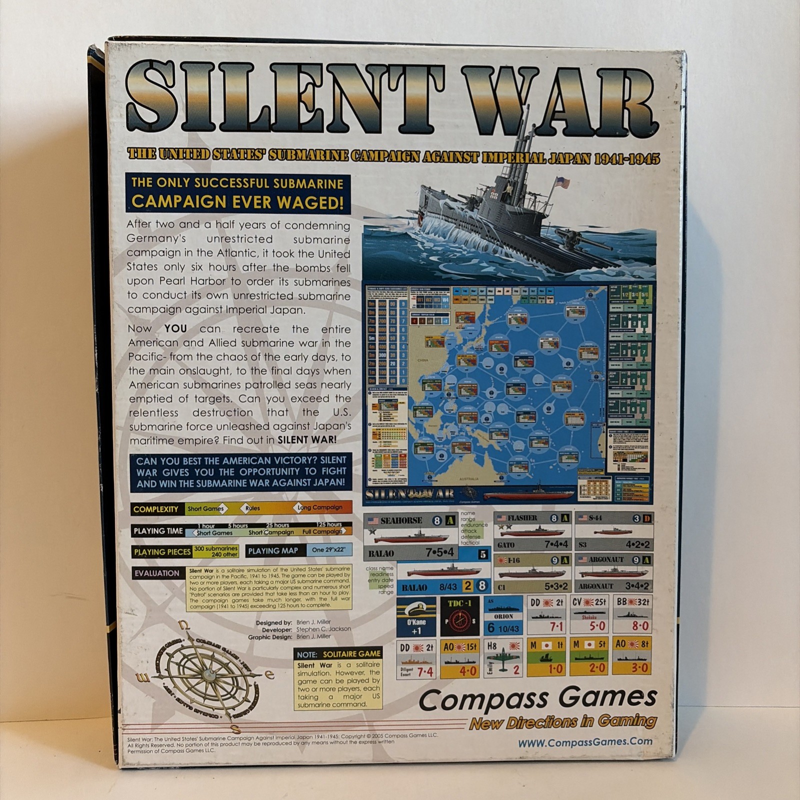 Compass Games Silent War 2.0 Includes IJN 2.0 Used Complete