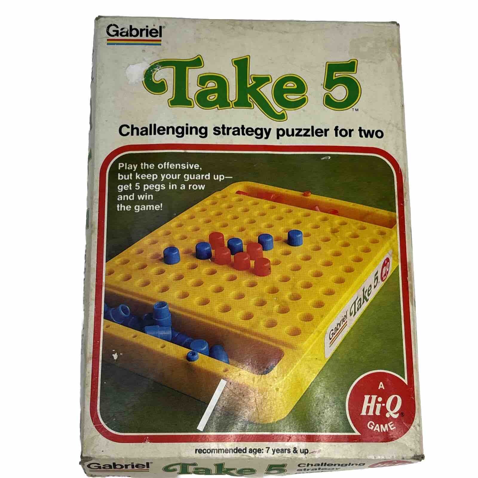 Gabriel Hi-Q Solitaire Game And Take 5 Game Travel Strategy Puzzle Vintage