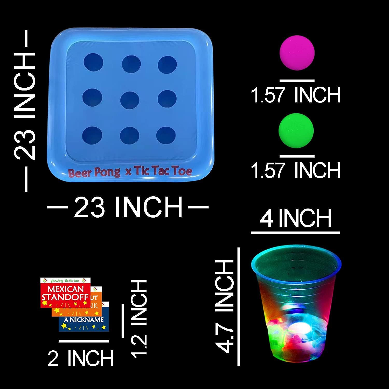 23 X 23 Inch Glowing Pool Party Rack Tic Tac Toe Floating Rafts, Swimming Pool P