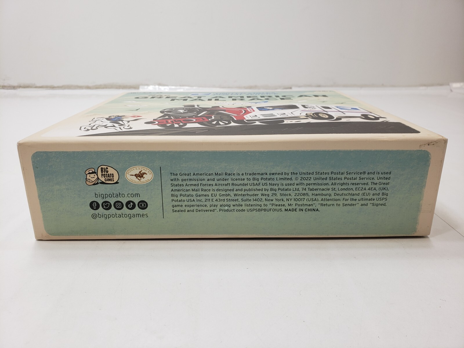 Big Potato Games USPS The Great American Mail Race Board Game Open Box