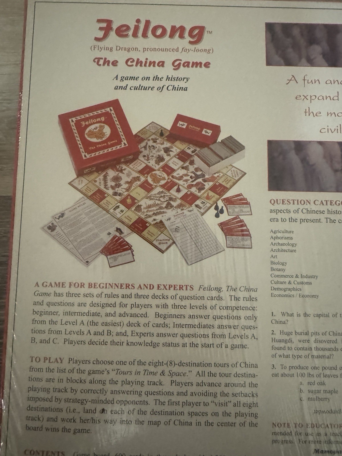 New Feilong: The Educational China Game – History & Culture of China Board Game