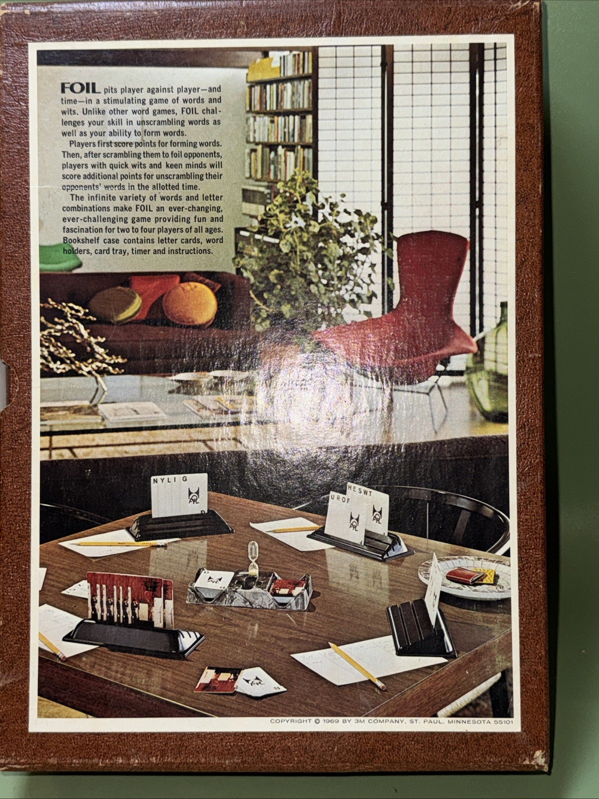 VTG 1968 FOIL Board Game Of Words & Wits – 3M Bookshelf Games Complete EUC
