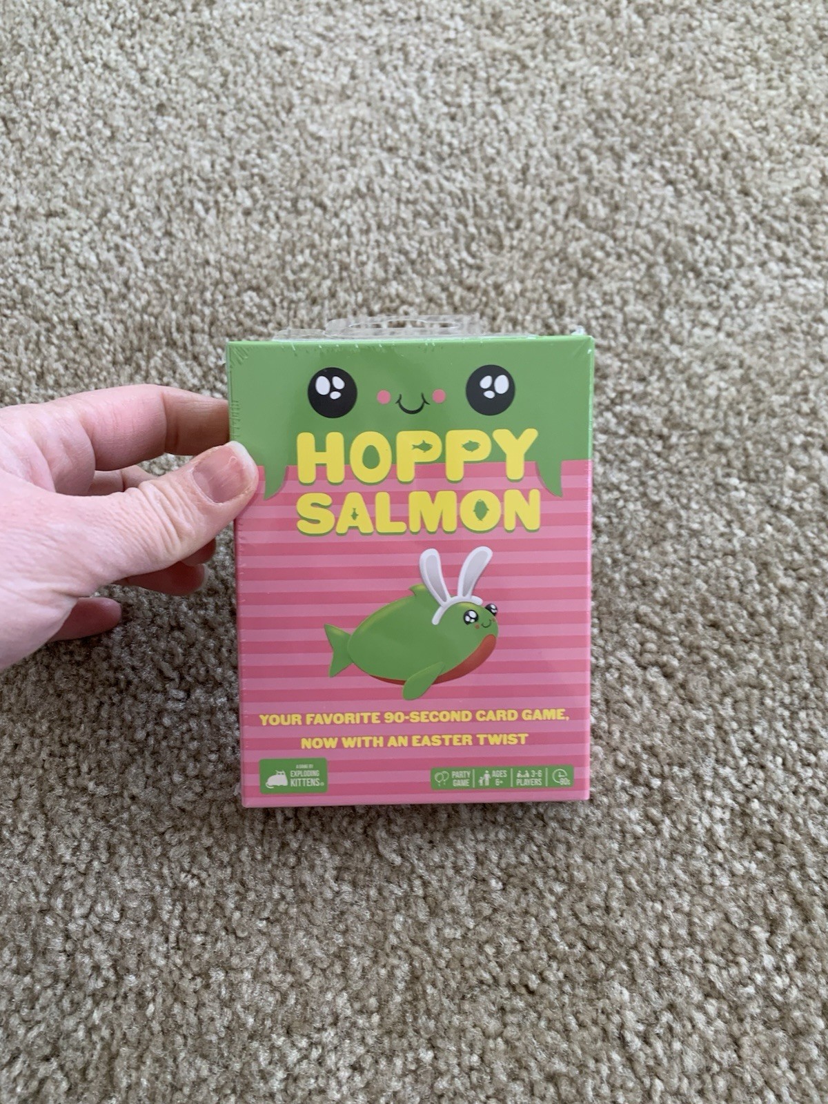 Hoppy Salmon Party Game Exploding Kittens Easter Edition New Sealed