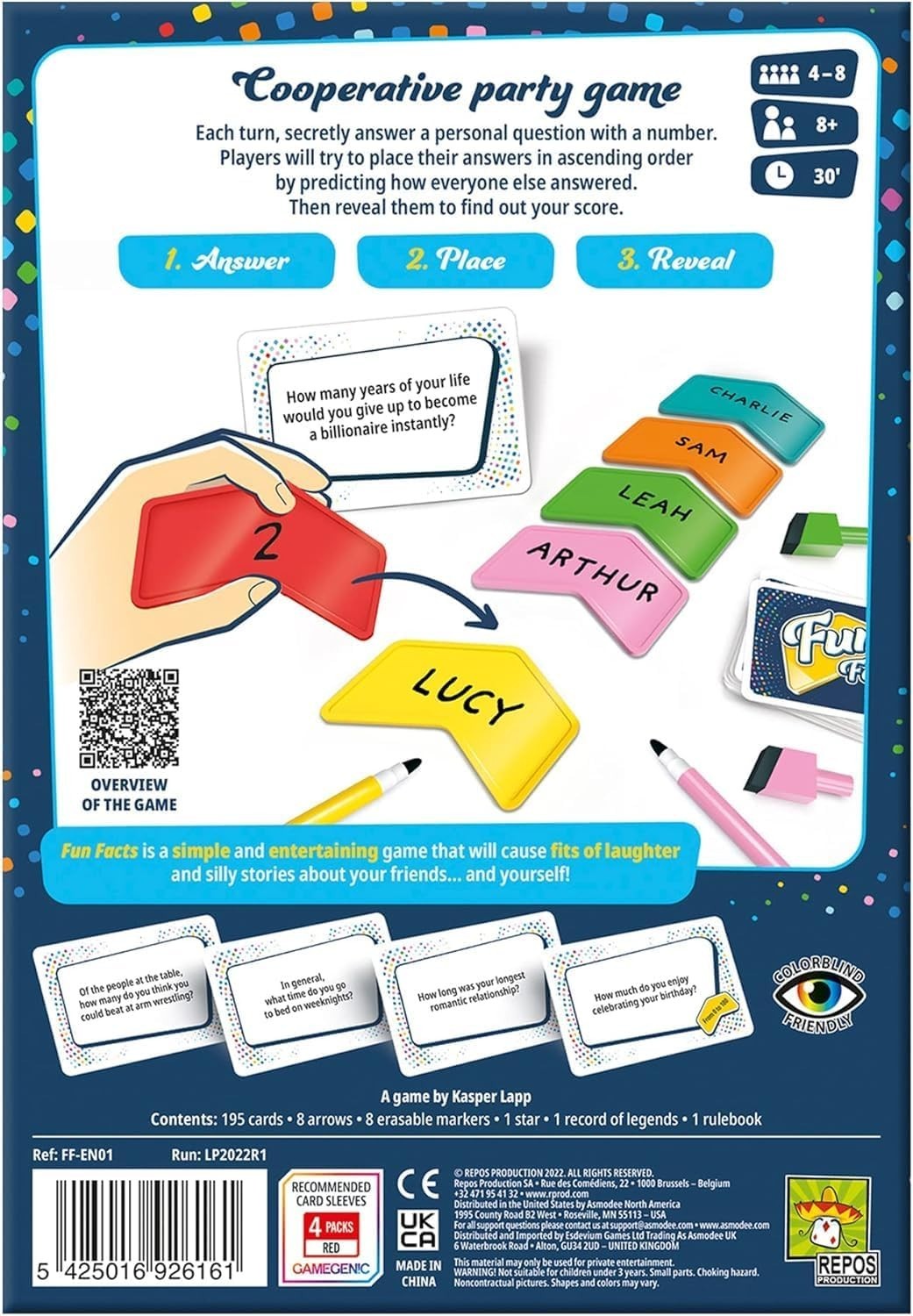 Fun Facts Cooperative Party Card Game Family Trivia NEW