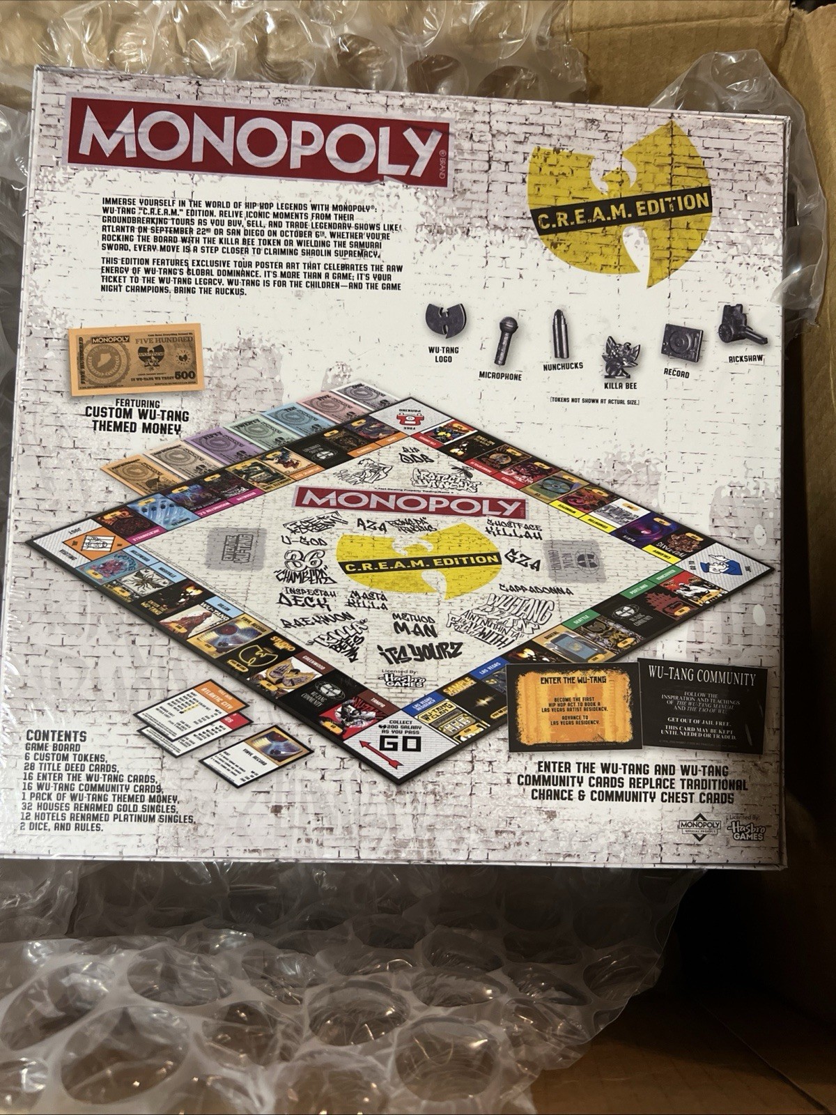 Wu Tang Clan MONOPOLY Board Game Cream (C.R.E.A.M. Edition) NEW SEALED 👐✅