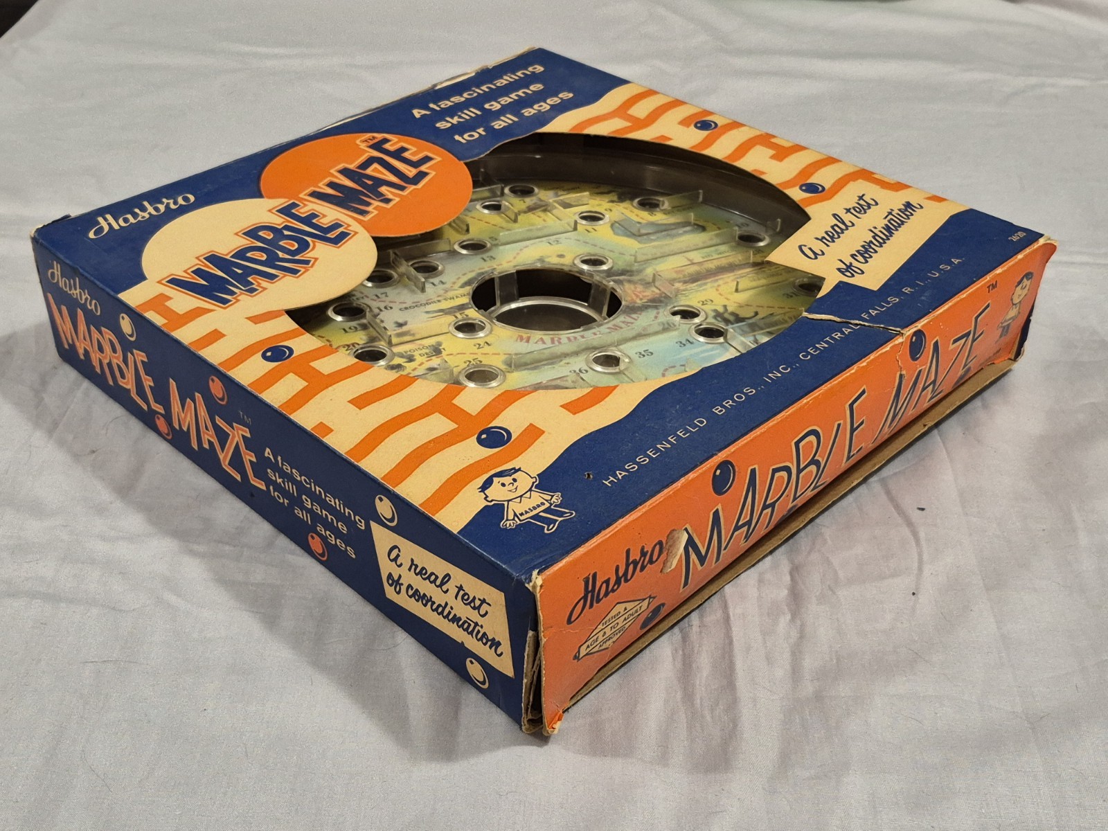 Vintage Hasbro Marble Maze Skill Game 1950’s Action/Adventure Theme w/Orig Box