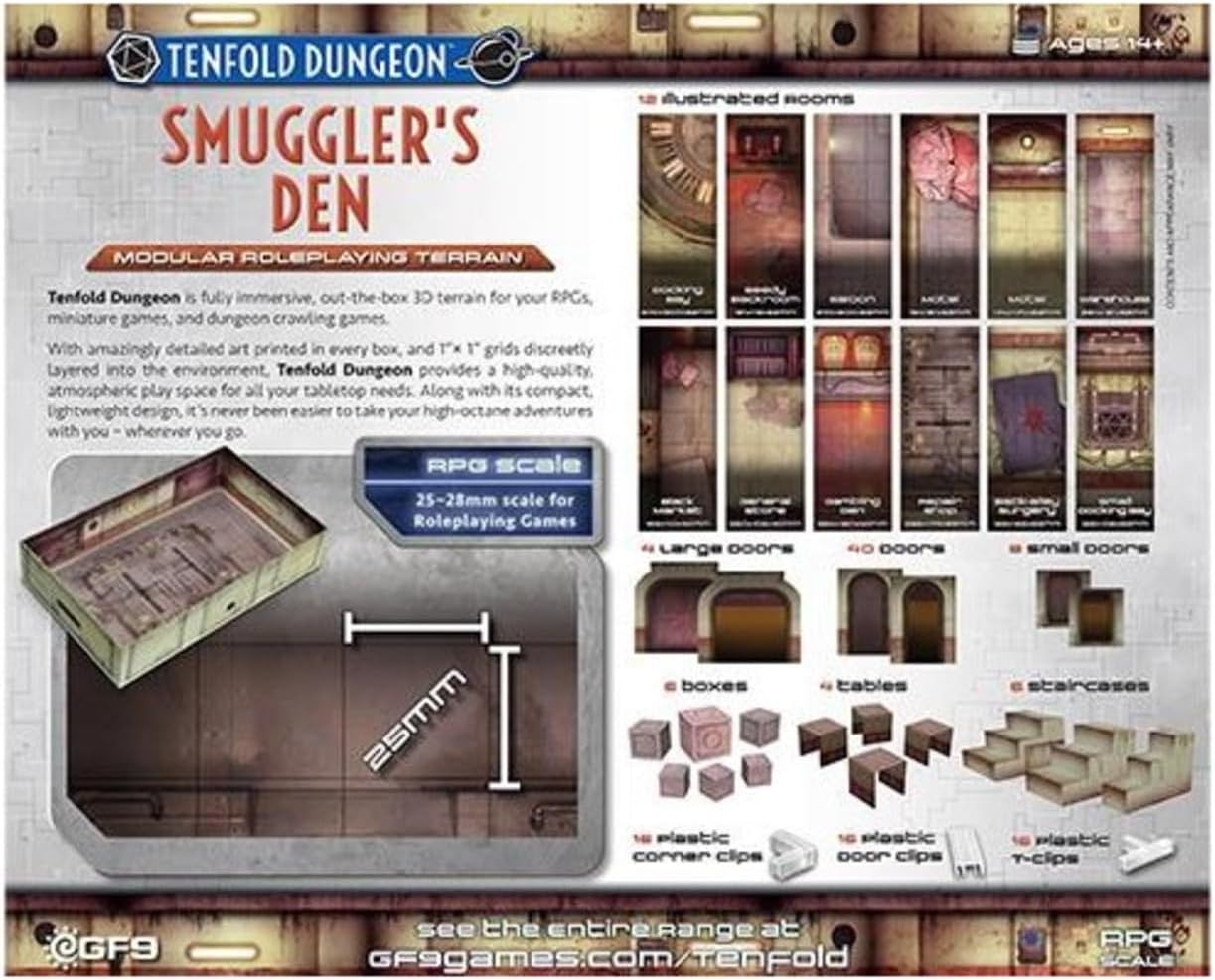Gale Force Nine: Tenfold Dungeon – Smuggler’s Den – Modular Terrain Set