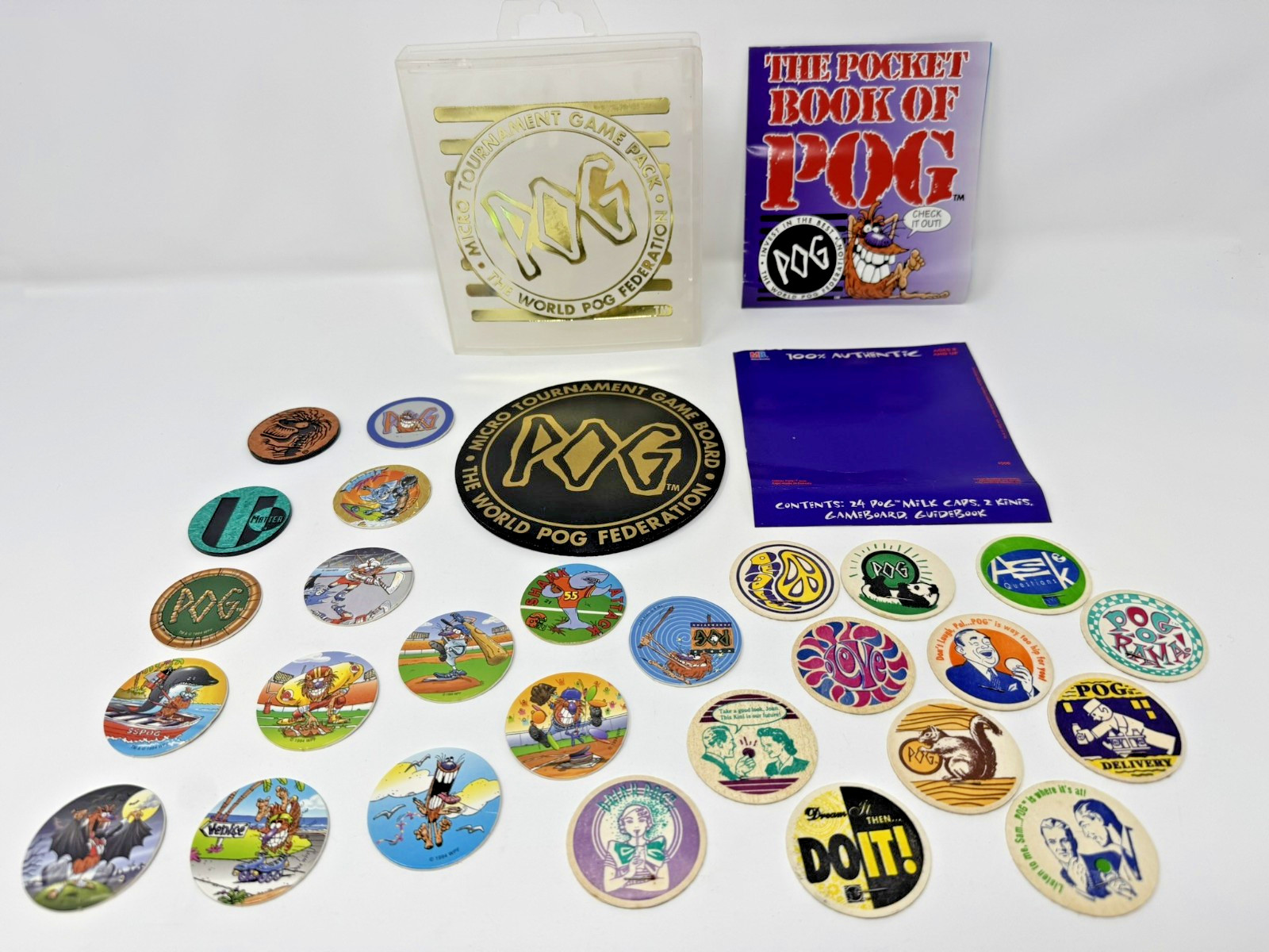 The World POG Federation Micro Tournament Game Pack with 2 Slammers & 25 Pogs