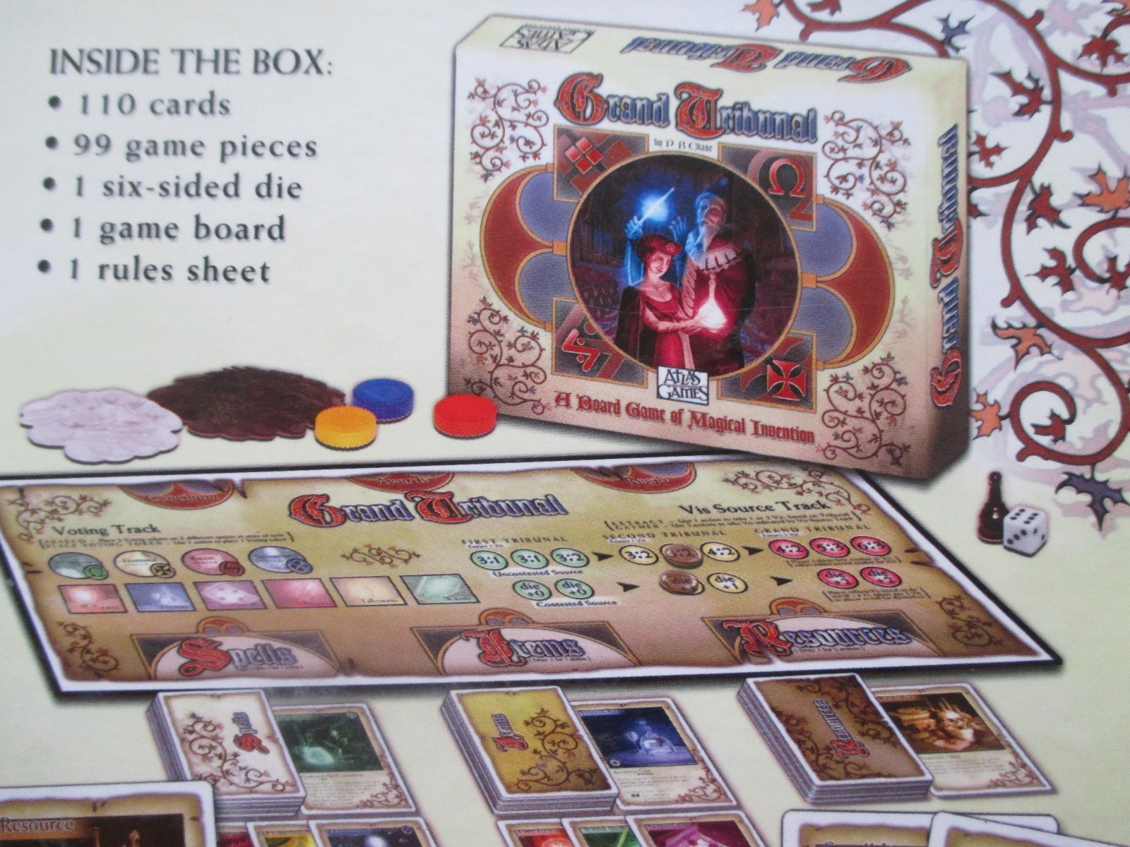 Grand Tribunal A Board Game Of Magical Invention by P R Chase Atlas Games Wizard
