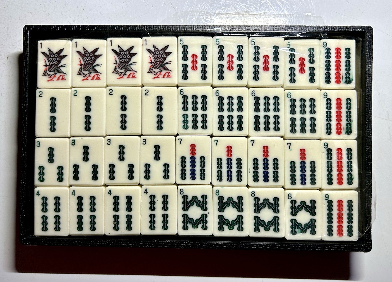 Vintage Japanese Phenolic & Bamboo Mah Jong Set & Case 144 Tiles
