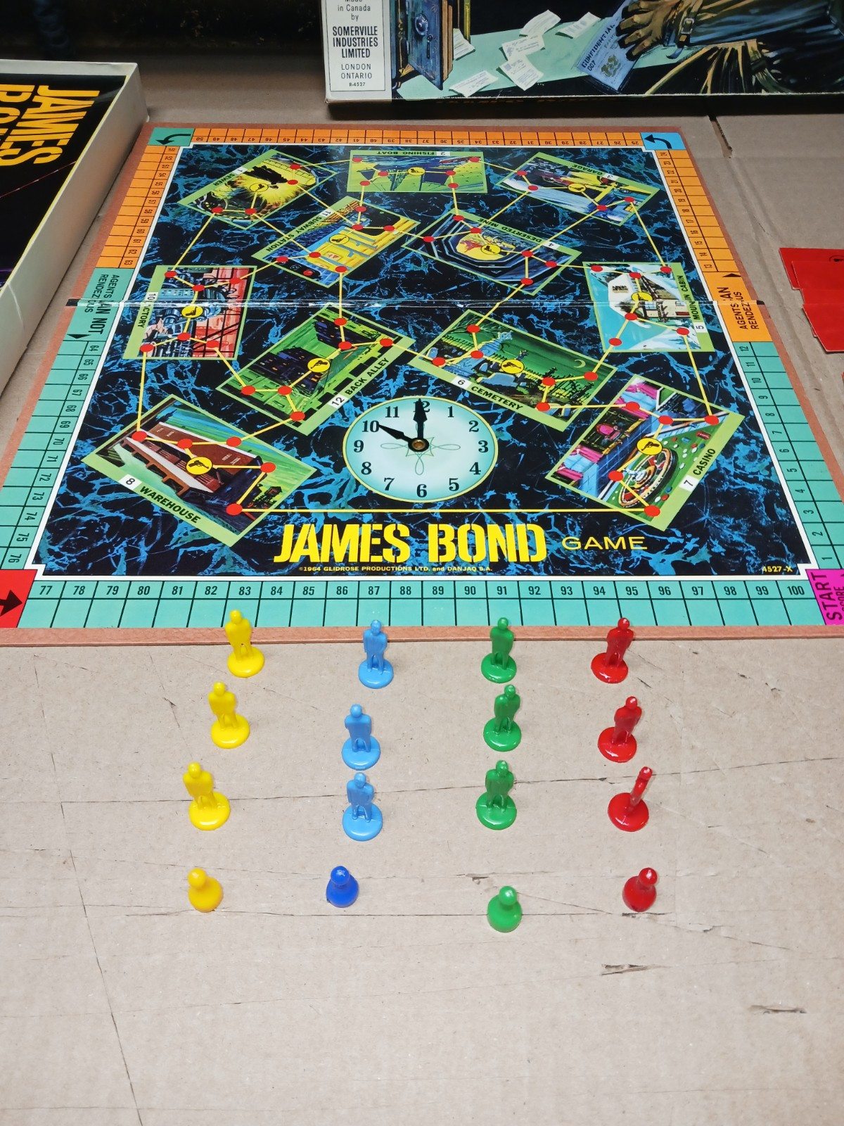 MTB Boardgame James Bond Secret Agent 007 Game Box 100% Complete. Good Condition