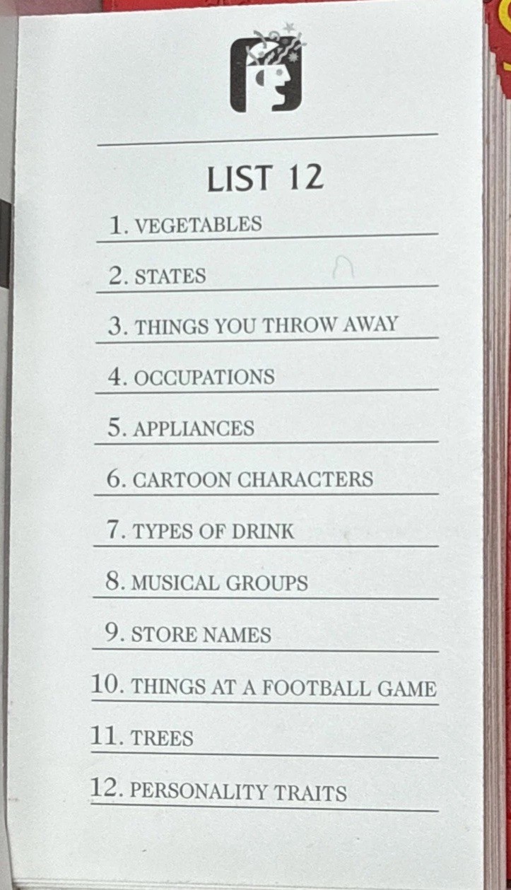 The Game Of Scattergories By Parker Brothers Complete