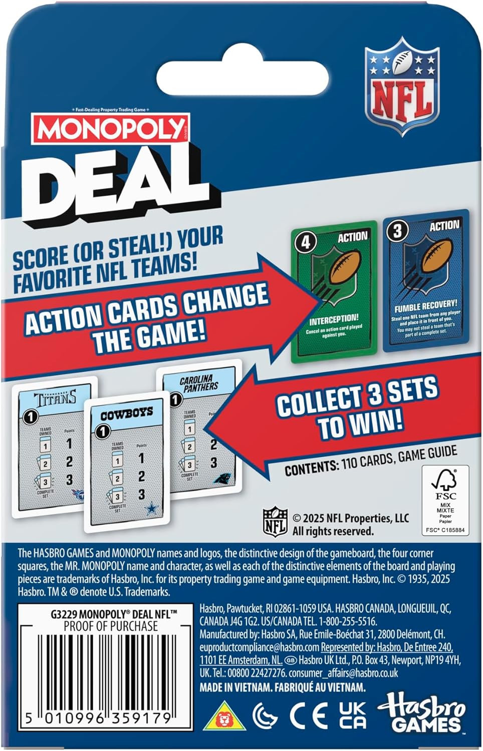 Deal NFL Edition Game | Officially Licensed NFL Card Game for Families and Kids