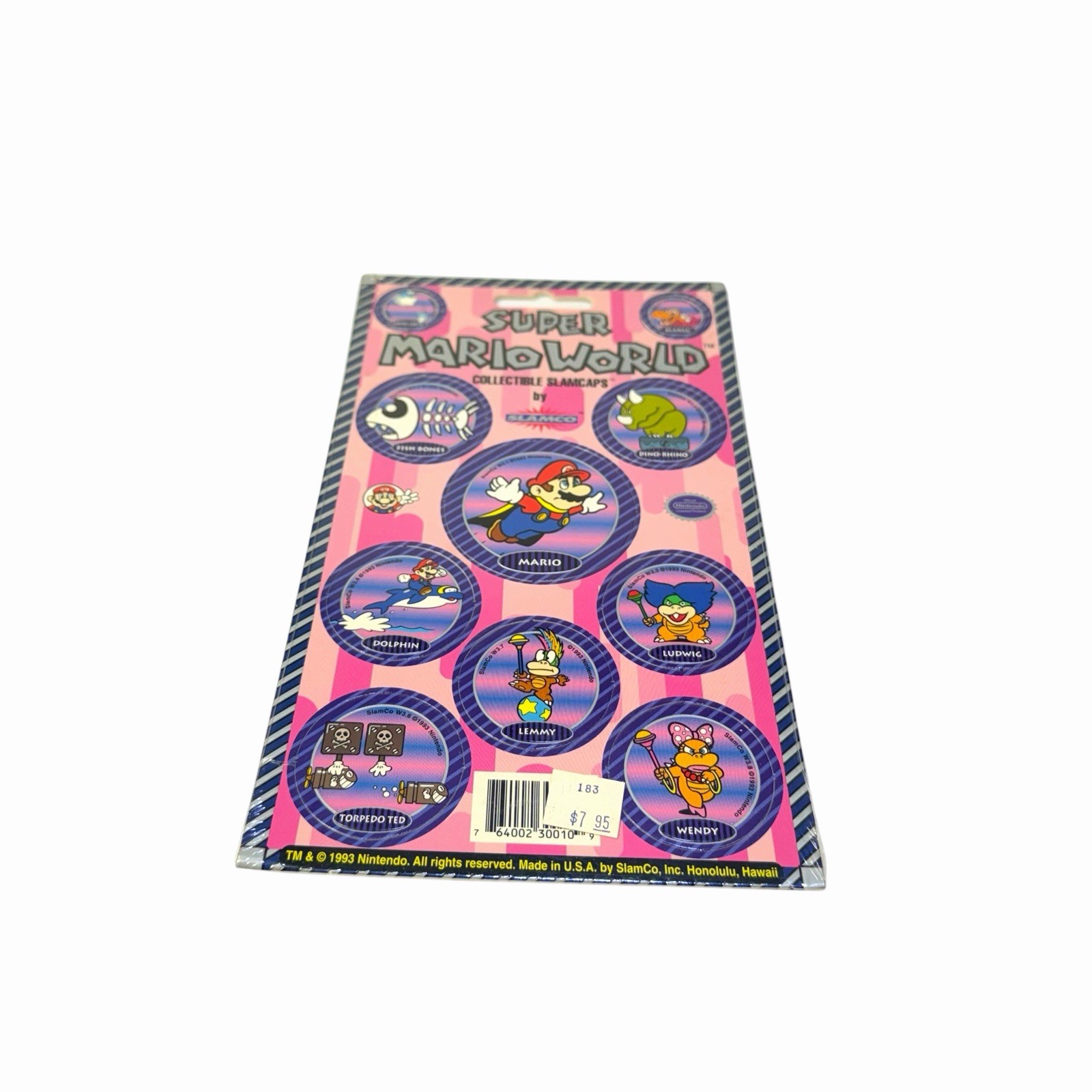 Vintage 90’s Nintendo NOS Super Mario World Slamcaps Pogs By Slamco NEW Sealed