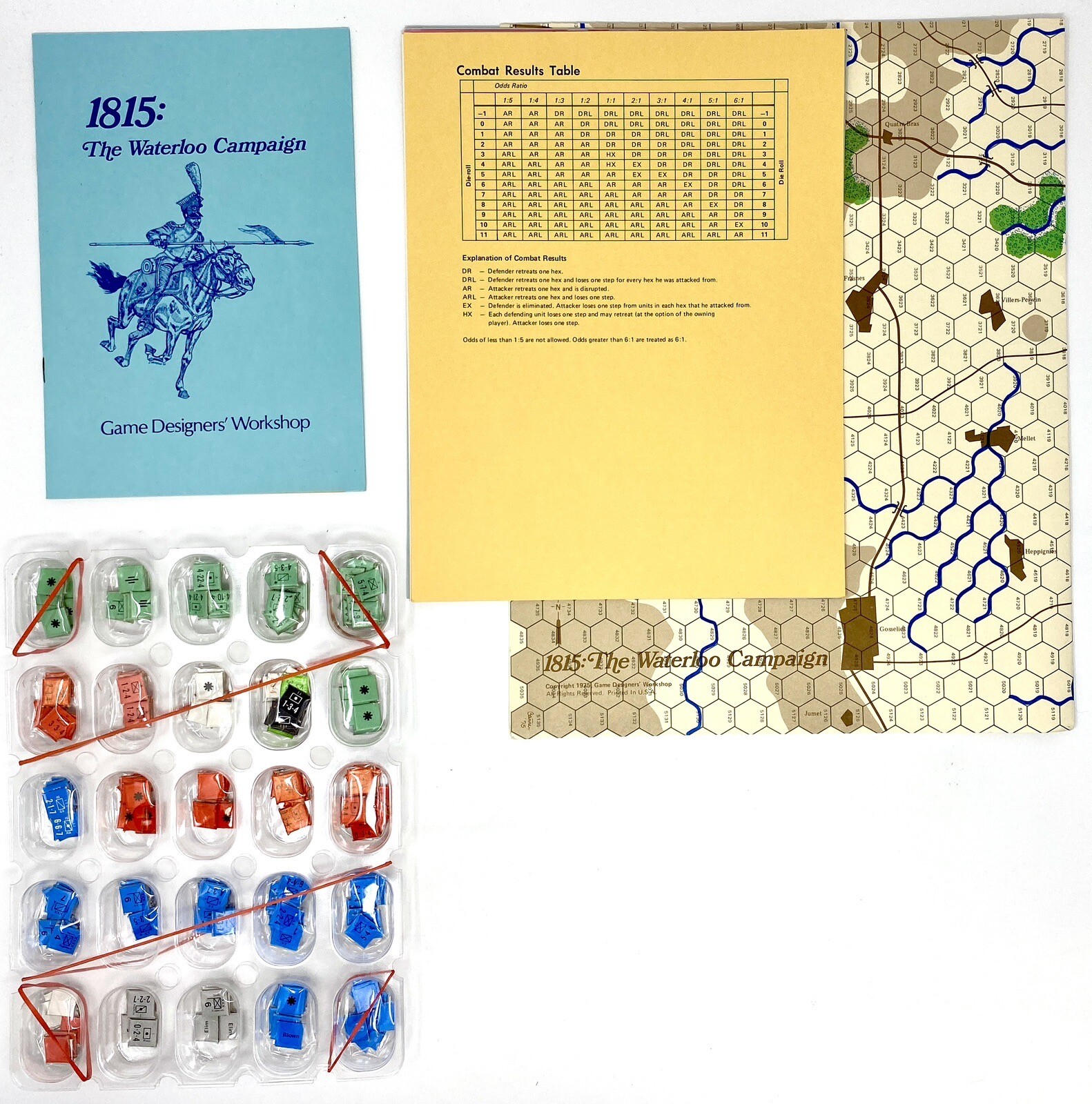 GDW – 1815: The Waterloo Campaign (1975) PUNCHED COMPLETE VG