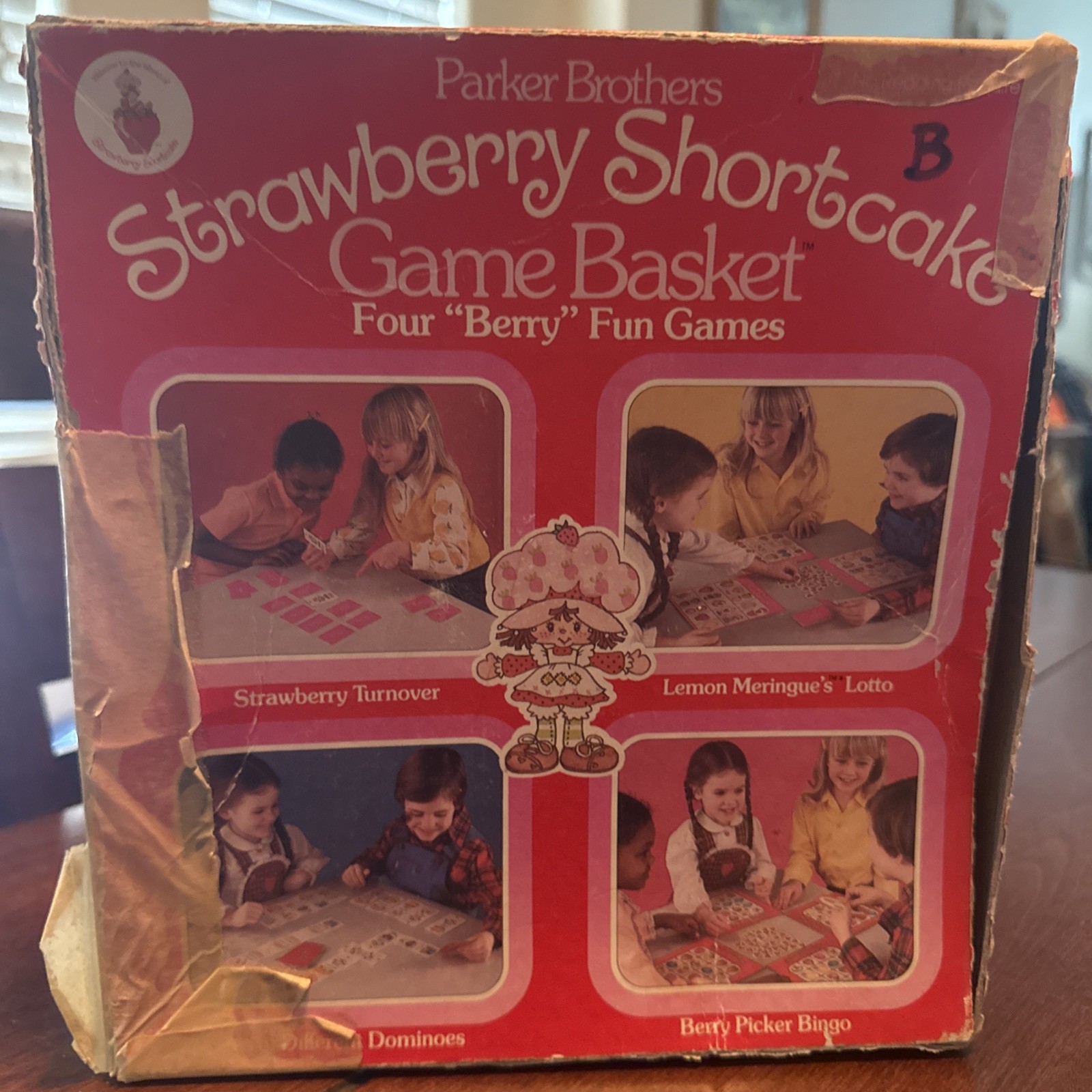 Vintage 1981 Stawberry Shortcake Game Basket Four “Berry” Fun Games Parker Bros