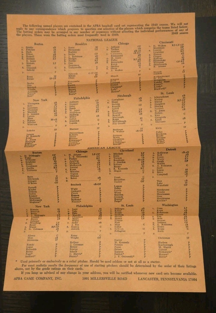 Vintage APBA World Series Baseball Game Complete 12 Teams + 1941 Flyer Ephemera