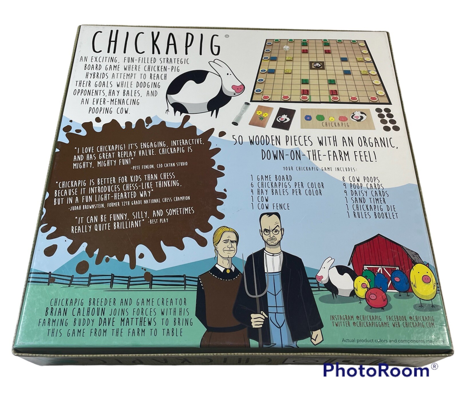 Chickapig Board Game Complete Strategy Family Game Chicken Pig Poop 2-4 Players