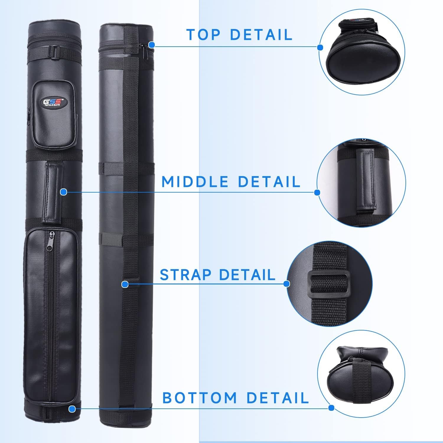 GSE Games & Sports Expert 2X2 Deluxe Hard Billiard Pool Cue Stick Carrying Case