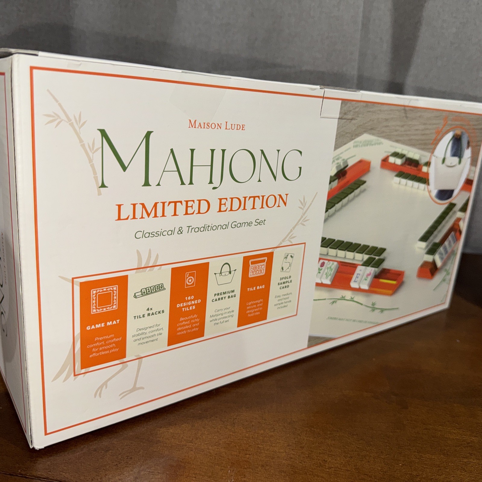 Maison Lude Mahjong Limited Edition 160 Tile Set Premium Mat, Leather Bag SEALED