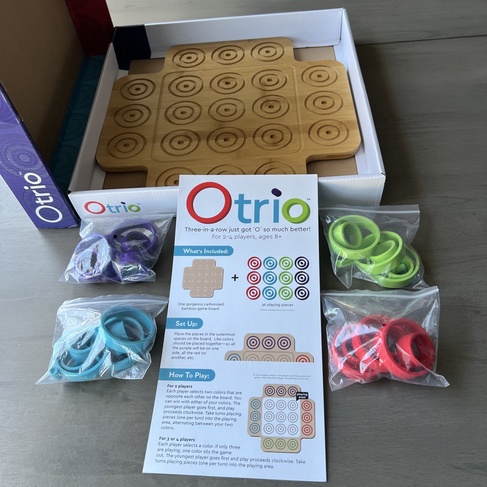OTRIO Strategy Based Board Game by Marbles Brain Workshop Wooden COMPLETE