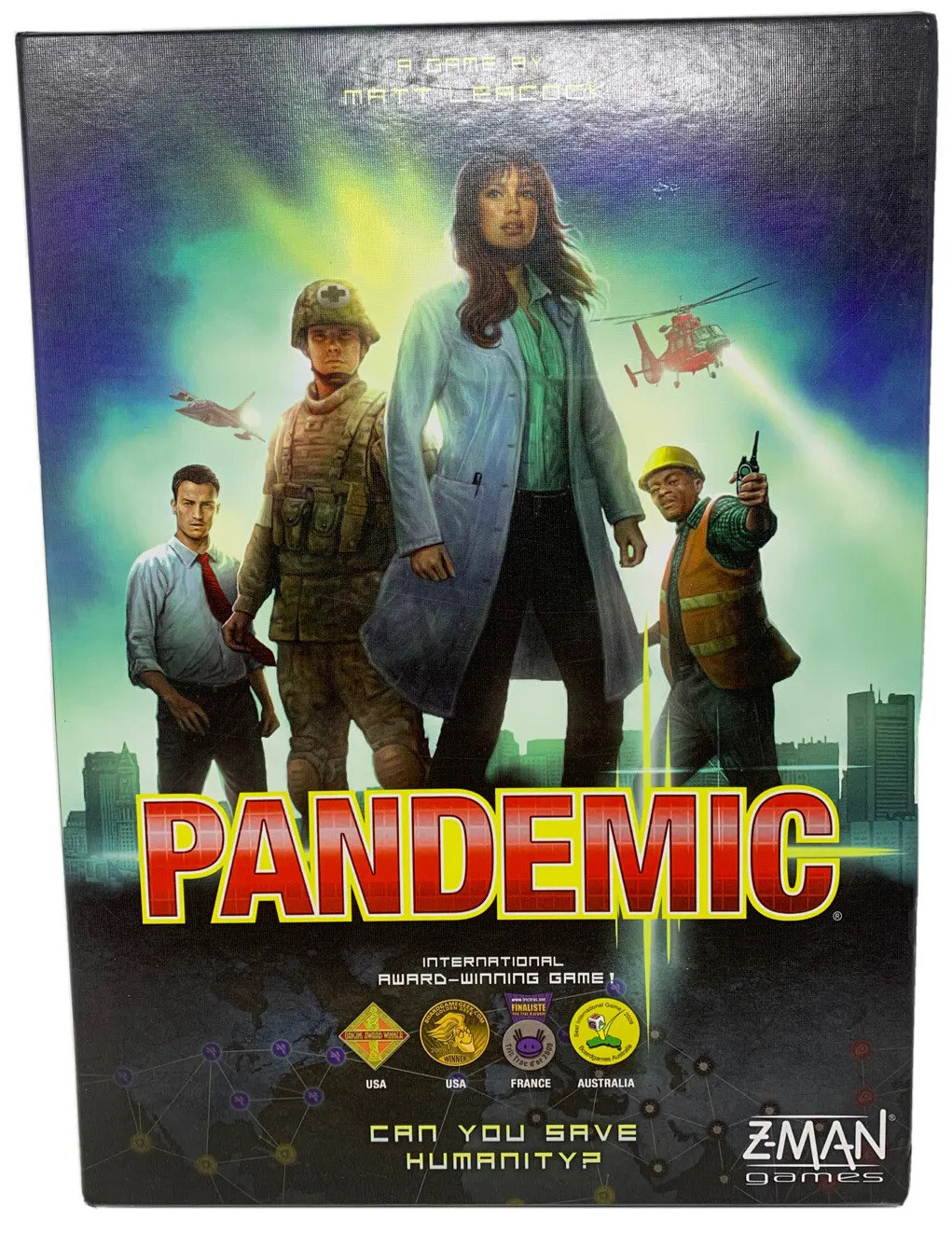 Z-Man Games Pandemic Cooperative Base Board Game 2 To 4 Players Complete EUC