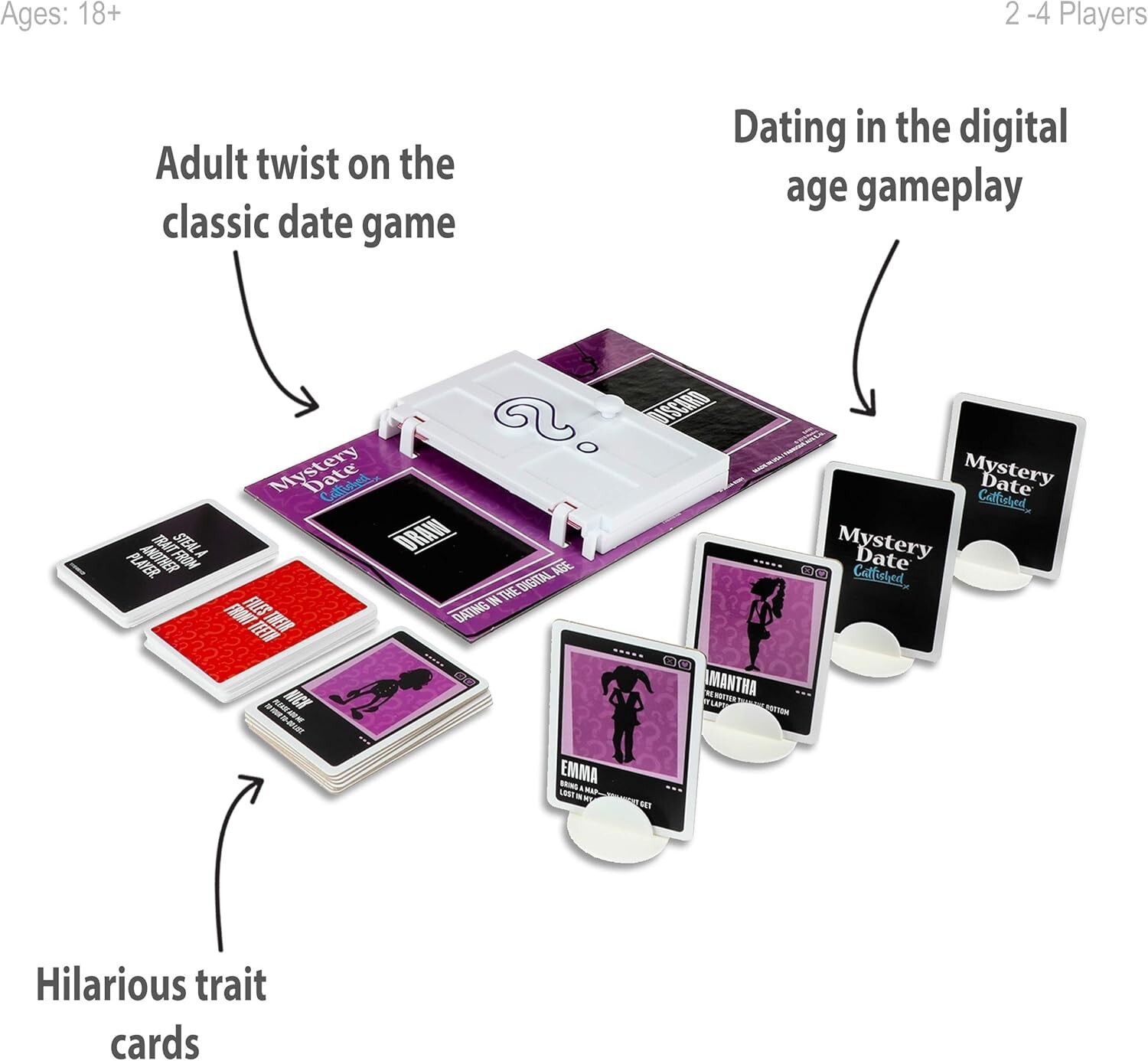 Mystery Date Catfished Board Game Adults Parody of Classic Mystery Dating Game