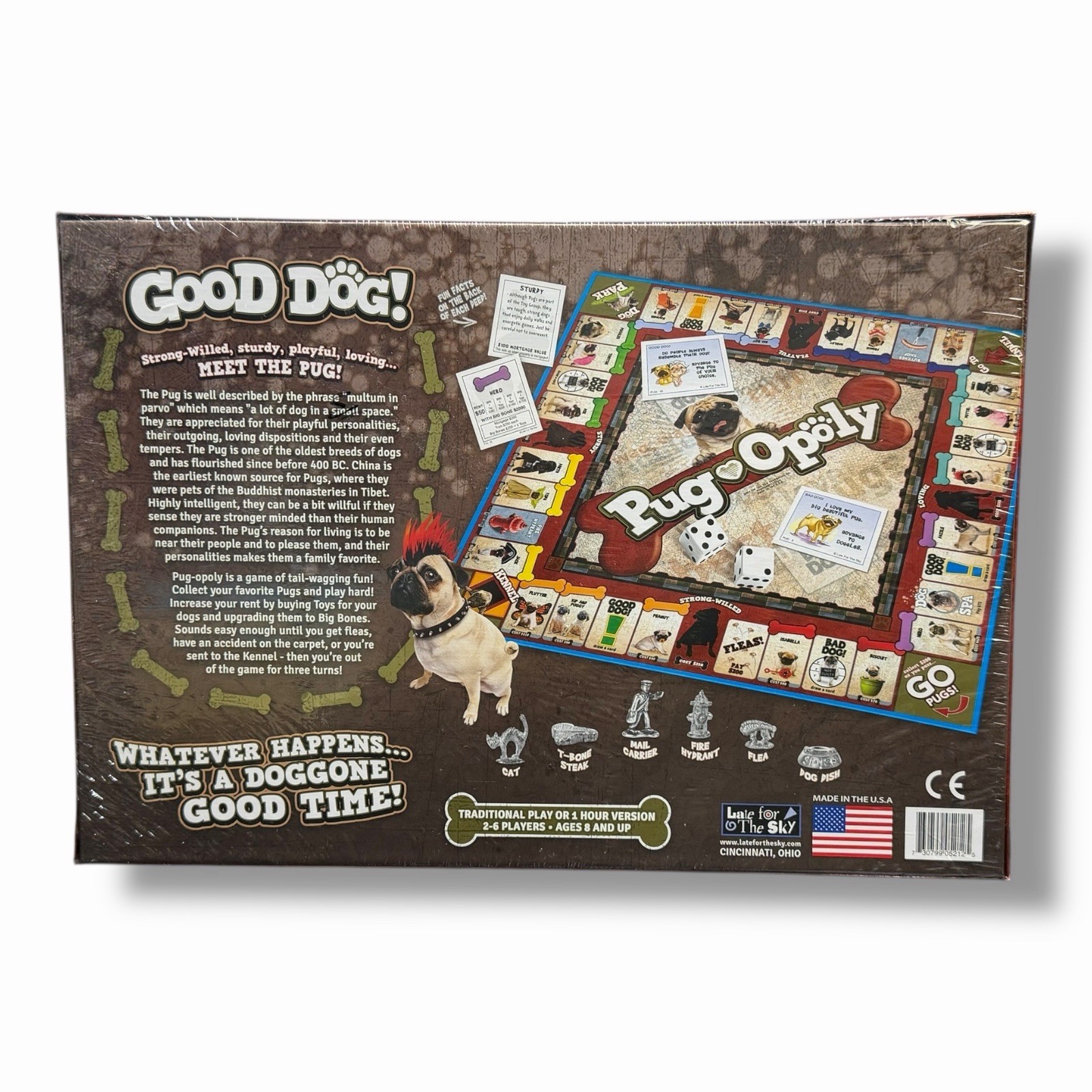 Pug Opoly Board Game Family Pugopoly Play for 2 to 6 Players Dogs FUN!!