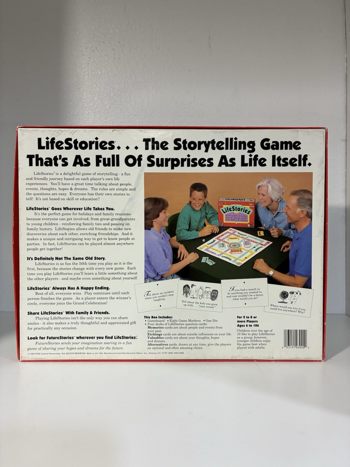 TALICOR LifeStories Storytelling Board Game 1991 Complete w/ Dice 2+ Ages 6+