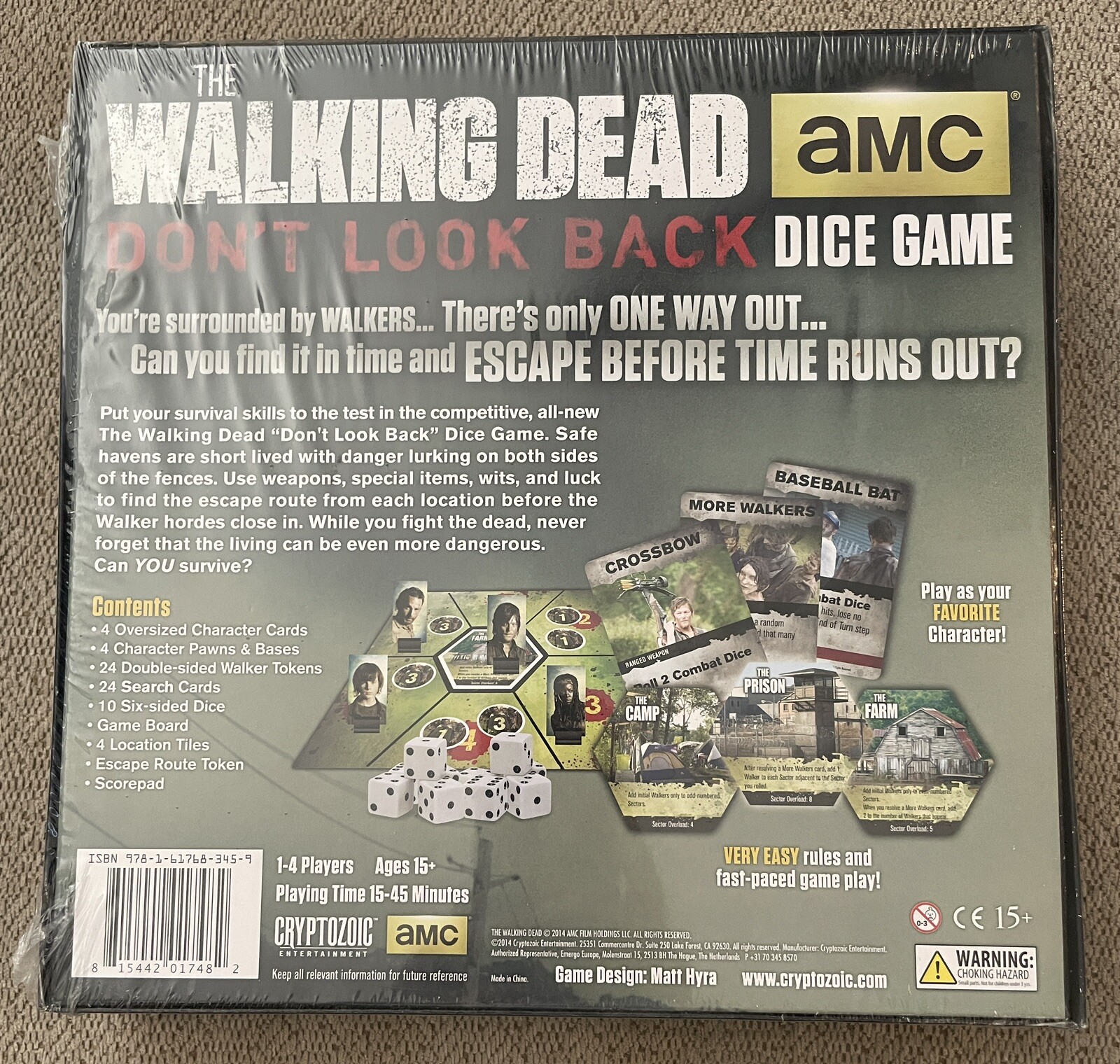 The Walking Dead Don’t Look Back Version Board Game With Dice AMC
