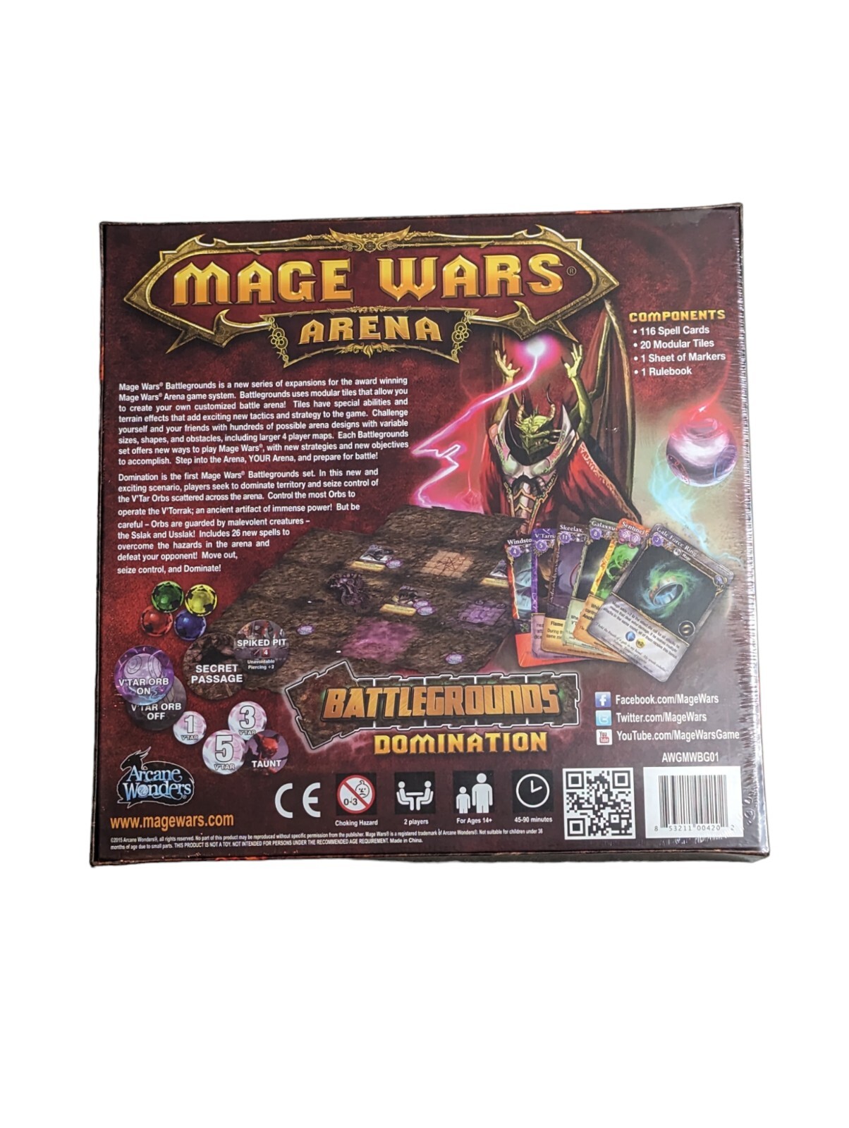 New/Sealed Mage Wars Arena – Battlegrounds Domination Board Game Expansion Set