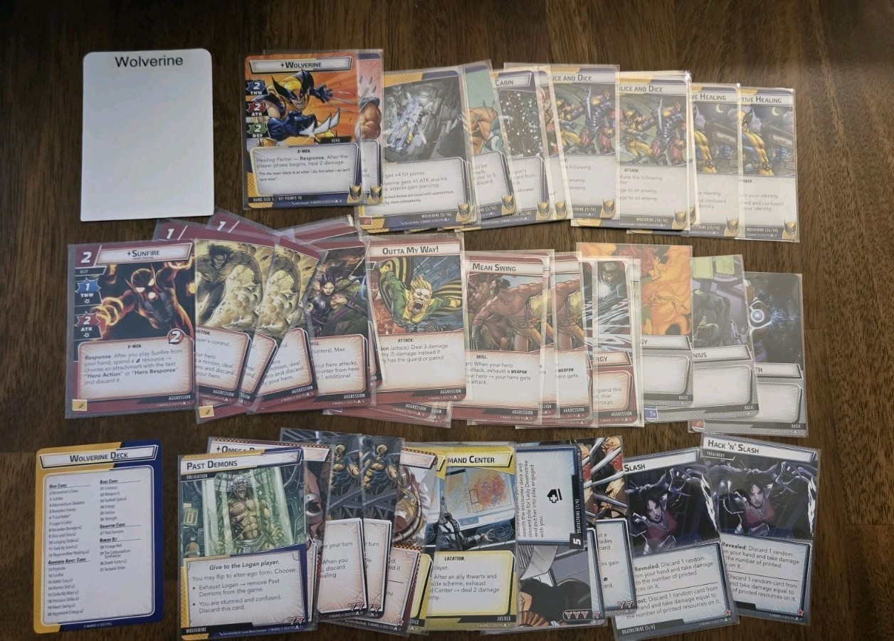 Marvel Champions Wolverine Hero Pack Expansion Used INCOMPLETE SET MISSING CARDS