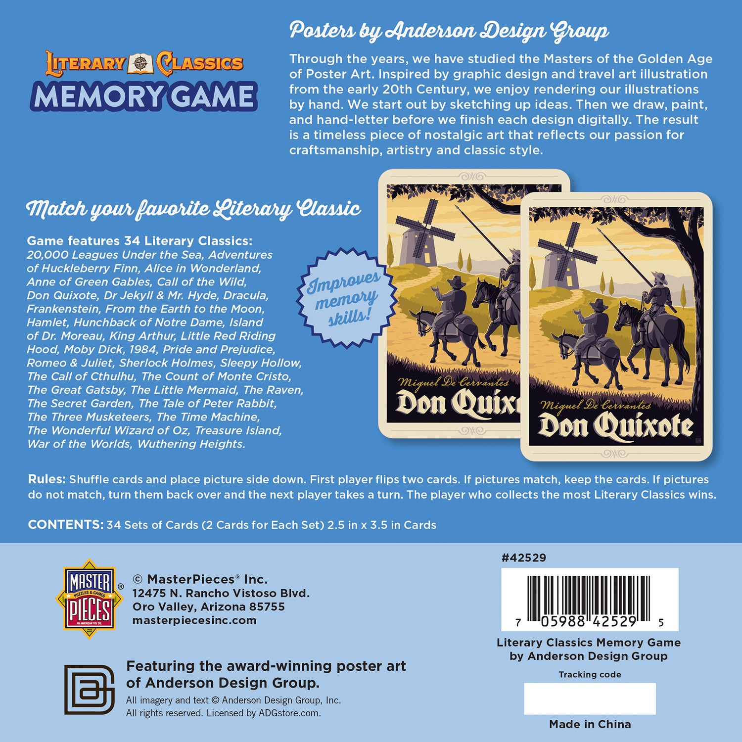 MasterPieces – Literary Classics Memory Game