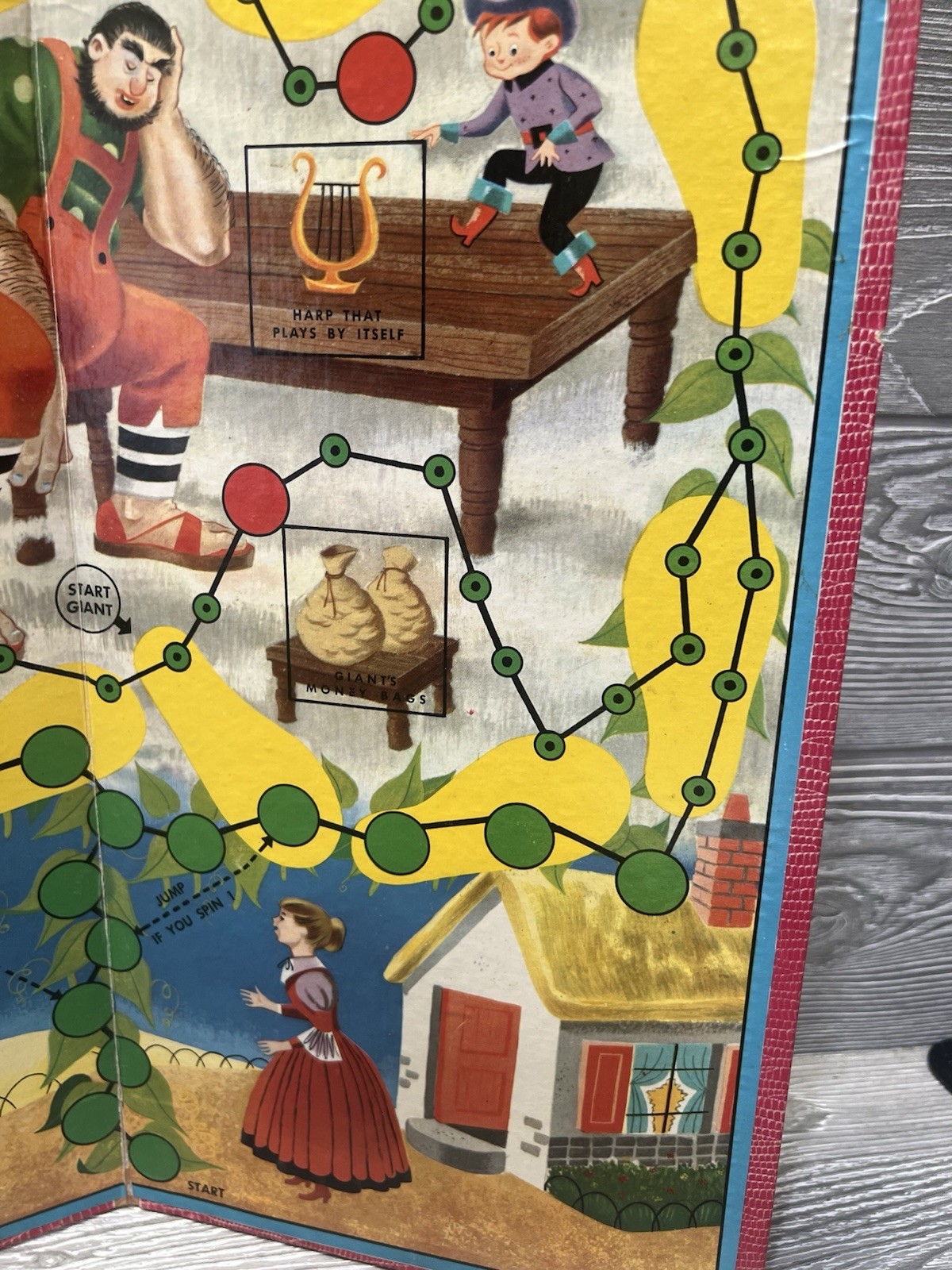 Vintage 1957 Jack & the Beanstalk Adventure Game BOARD ONLY Transogram