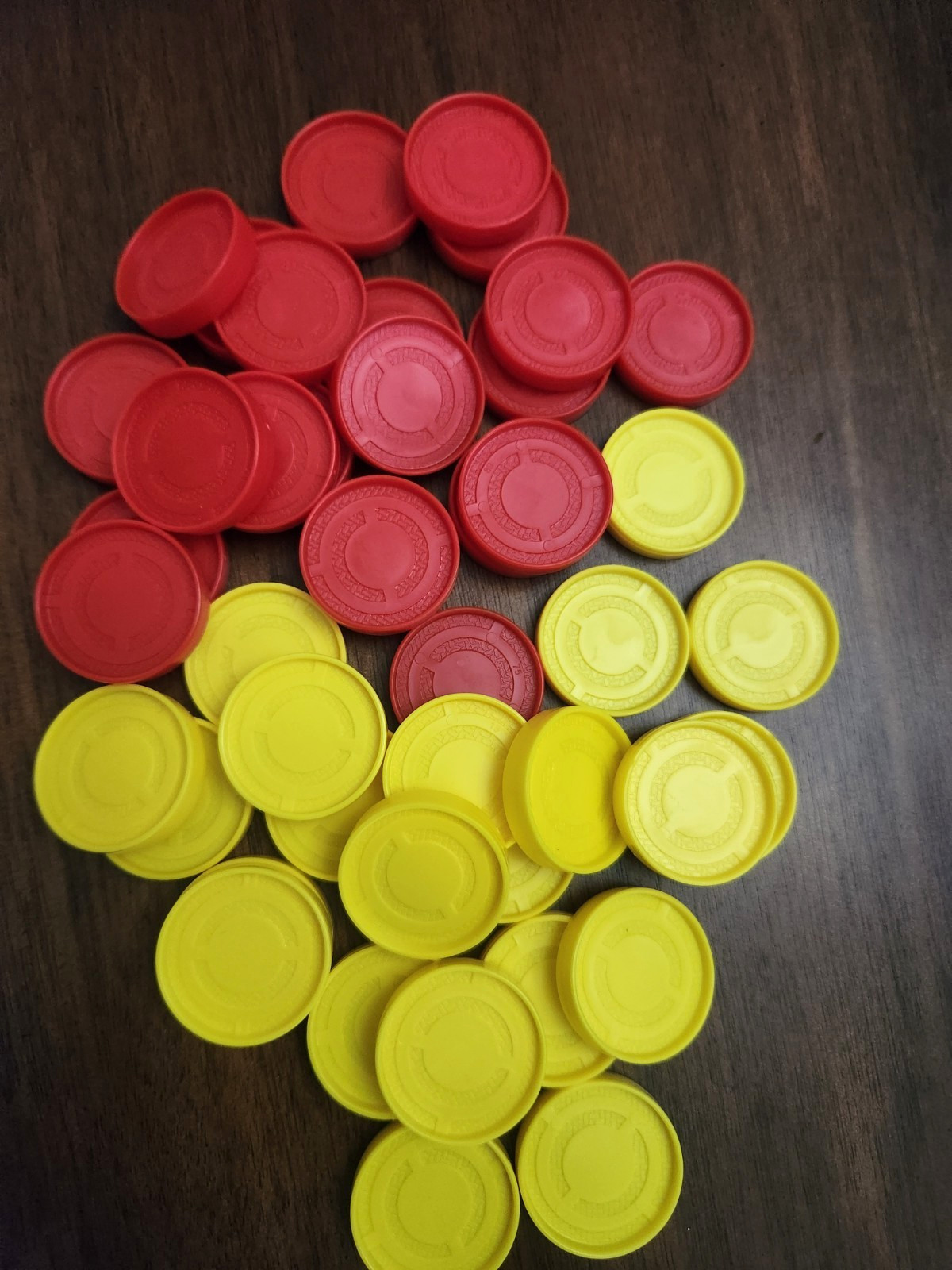 Connect 4 Replacement Pieces Checkers 24 Total 12 Red 12 Yellow Tokens 1 3/16″