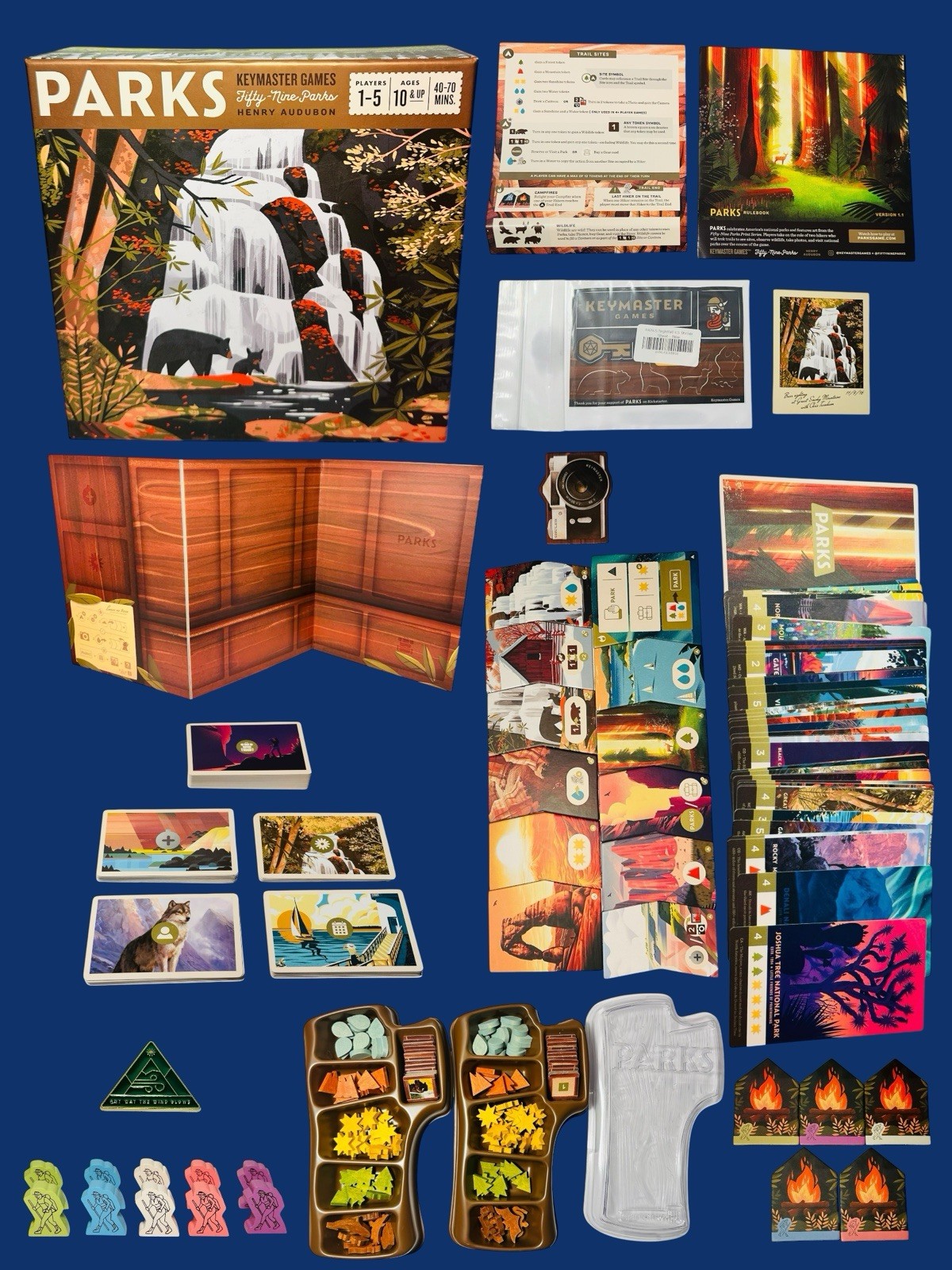 Parks Keymaster Henry Audobon Board Game Fifty-Nine Parks Box Bears COMPLETE