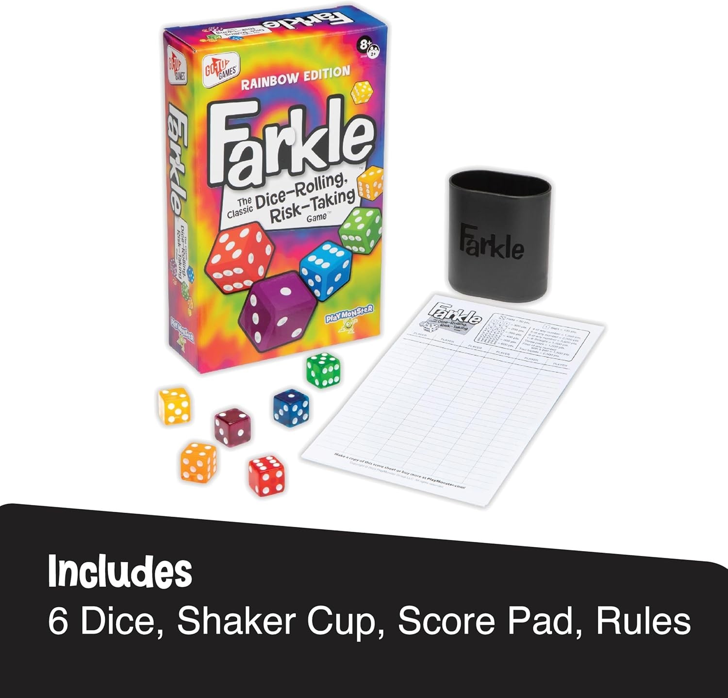 Farkle Classic Dice Game – Rainbow Kids Games, Dice Games, Family Games, Trav…