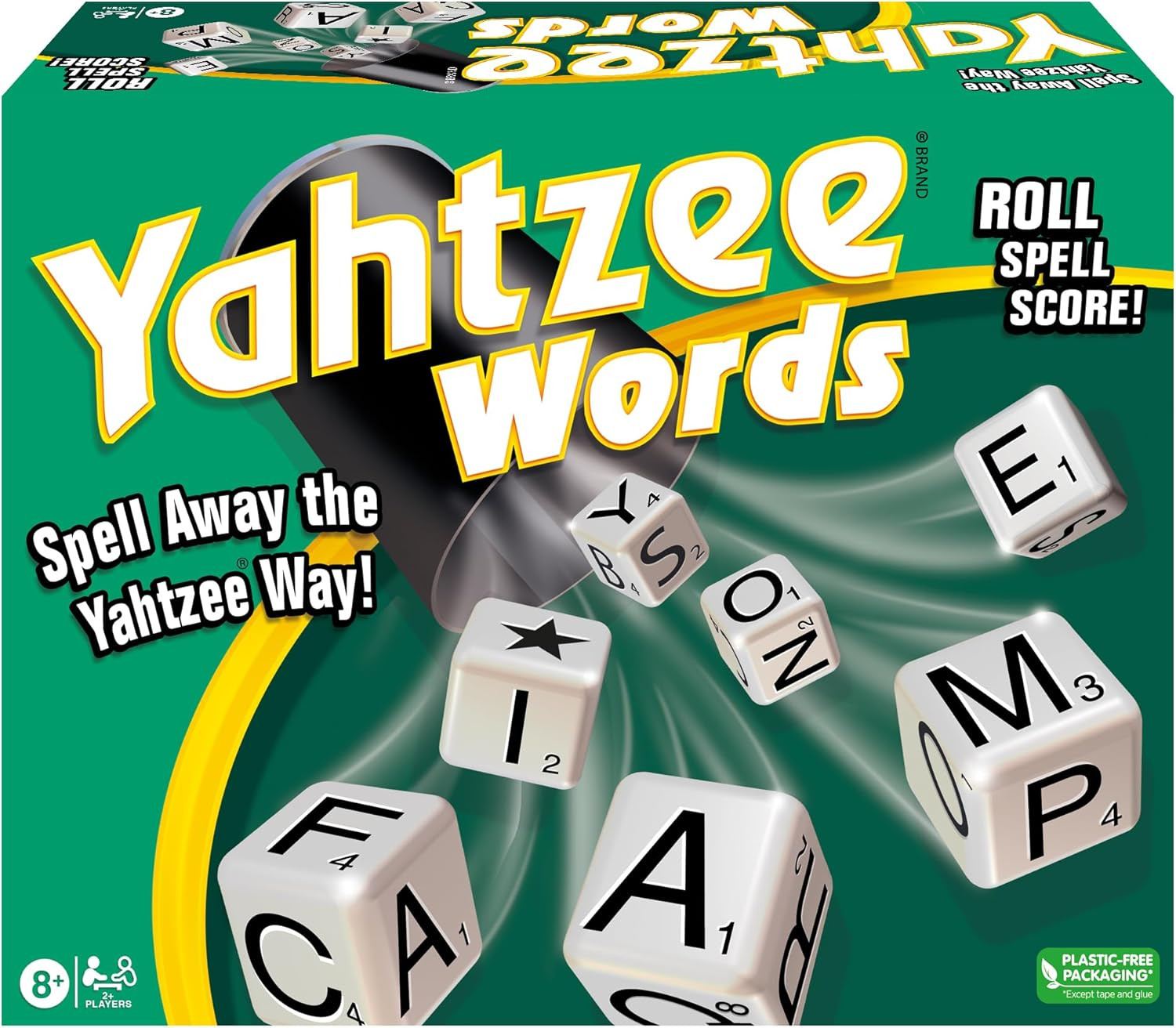 Yahtzee Words Games USA, Family Word Game Version for 2 or More Players, Ages 8+