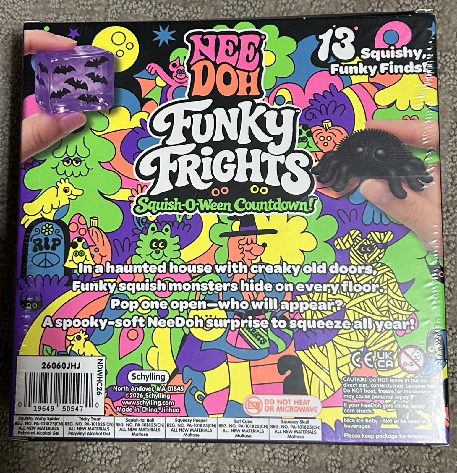 Nee Doh Halloween Set of 13 Funky Frights SquishOWeen Countdown Needoh NEW 2026