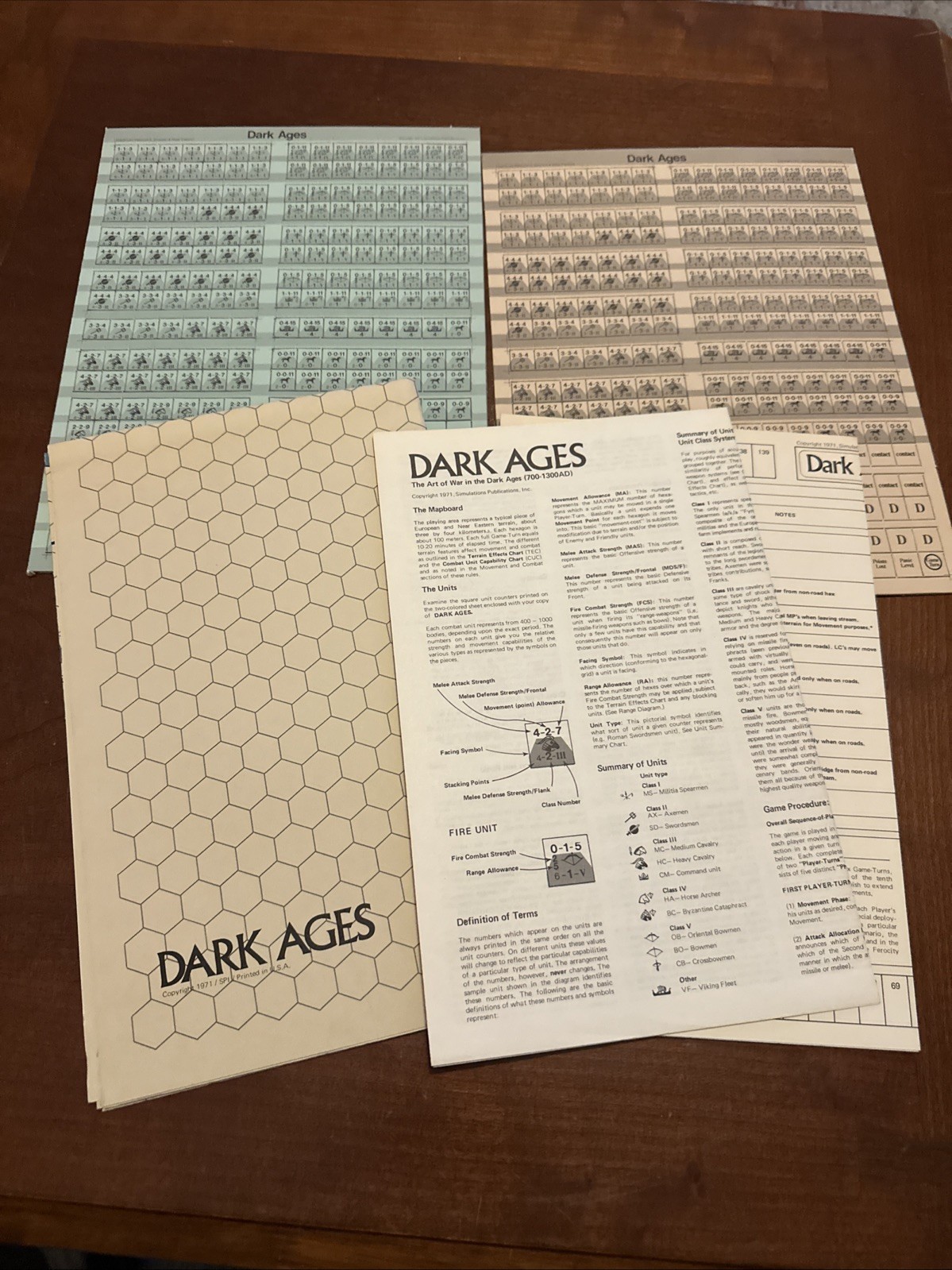 SPI Wargame 1972 Dark Ages No Box Rare