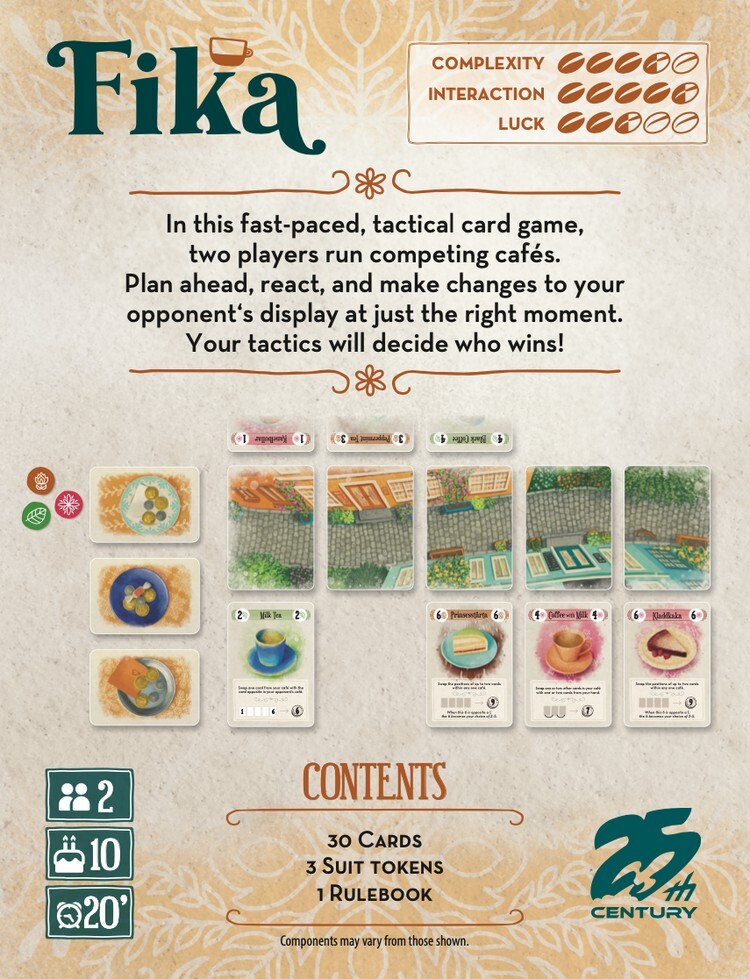 Fika The Clever Coffee Break 2 Player Card Game 25th Century Games 25C 41000