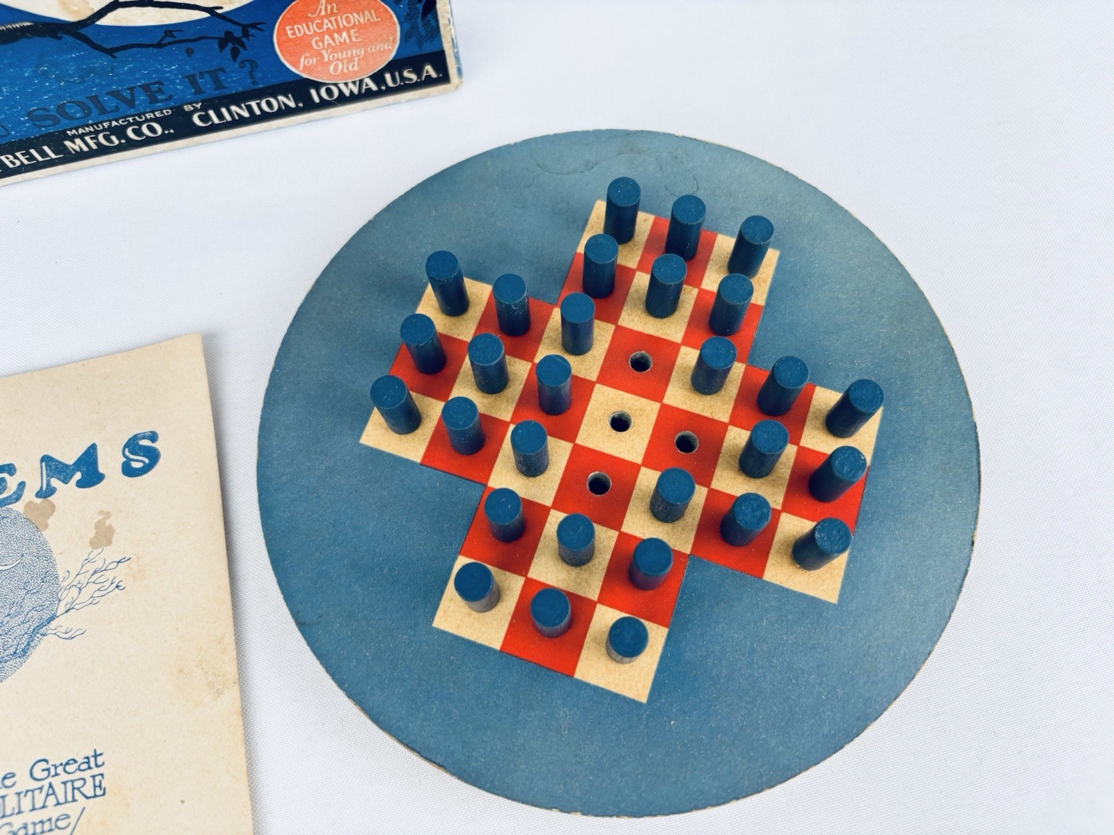 Vintage 1929 Puzzle Peg Game with Instructions – Lubbers & Bell Mfg Co