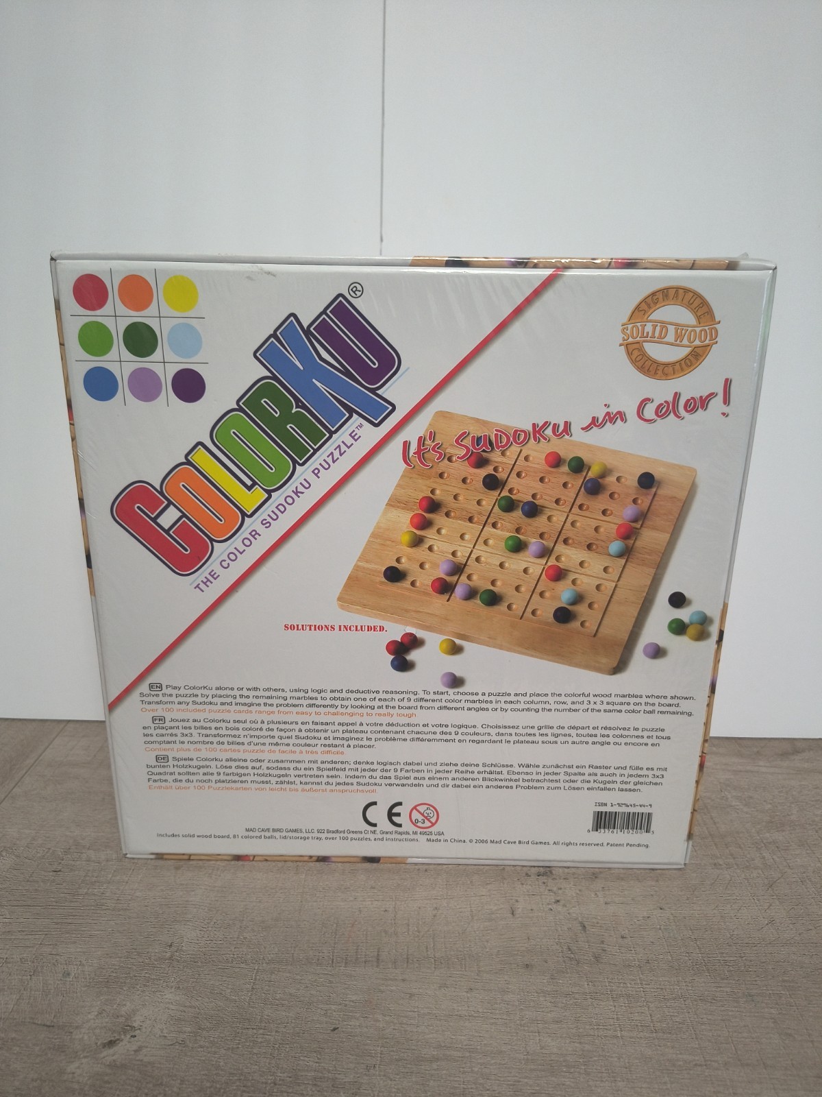 ColorKu Wooden Color Sudoku Puzzle Game COMPLETE w/ Box Solutions NEW SEALED